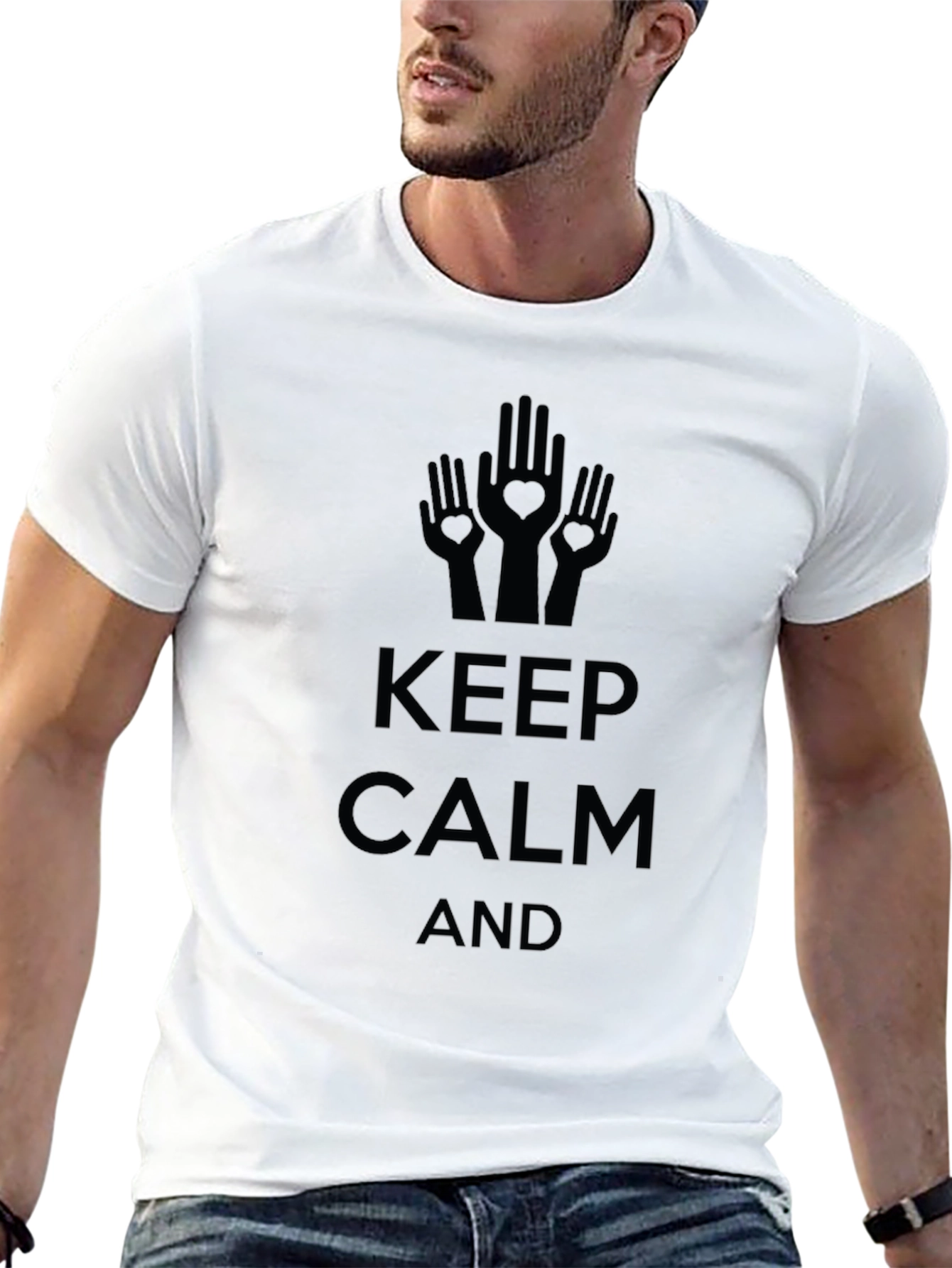 Keep Calm Graphic Tee - Black Cotton Blend