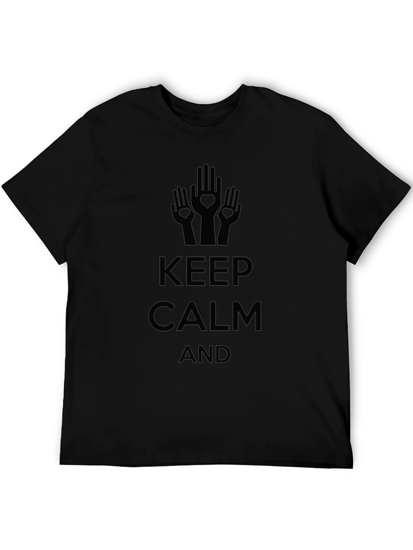 Keep Calm Graphic Tee - Black Cotton Blend