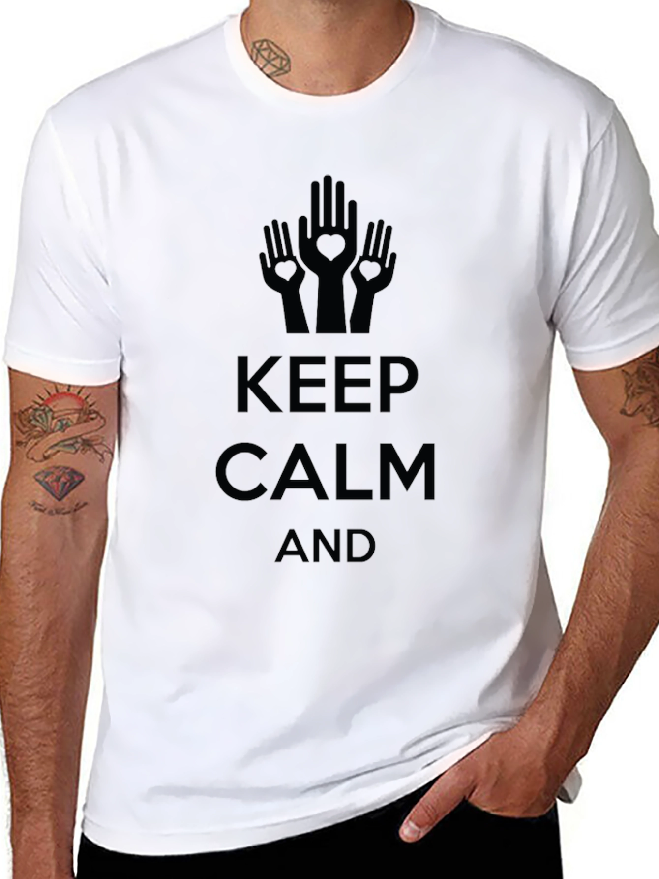 Keep Calm Graphic Tee - Black Cotton Blend