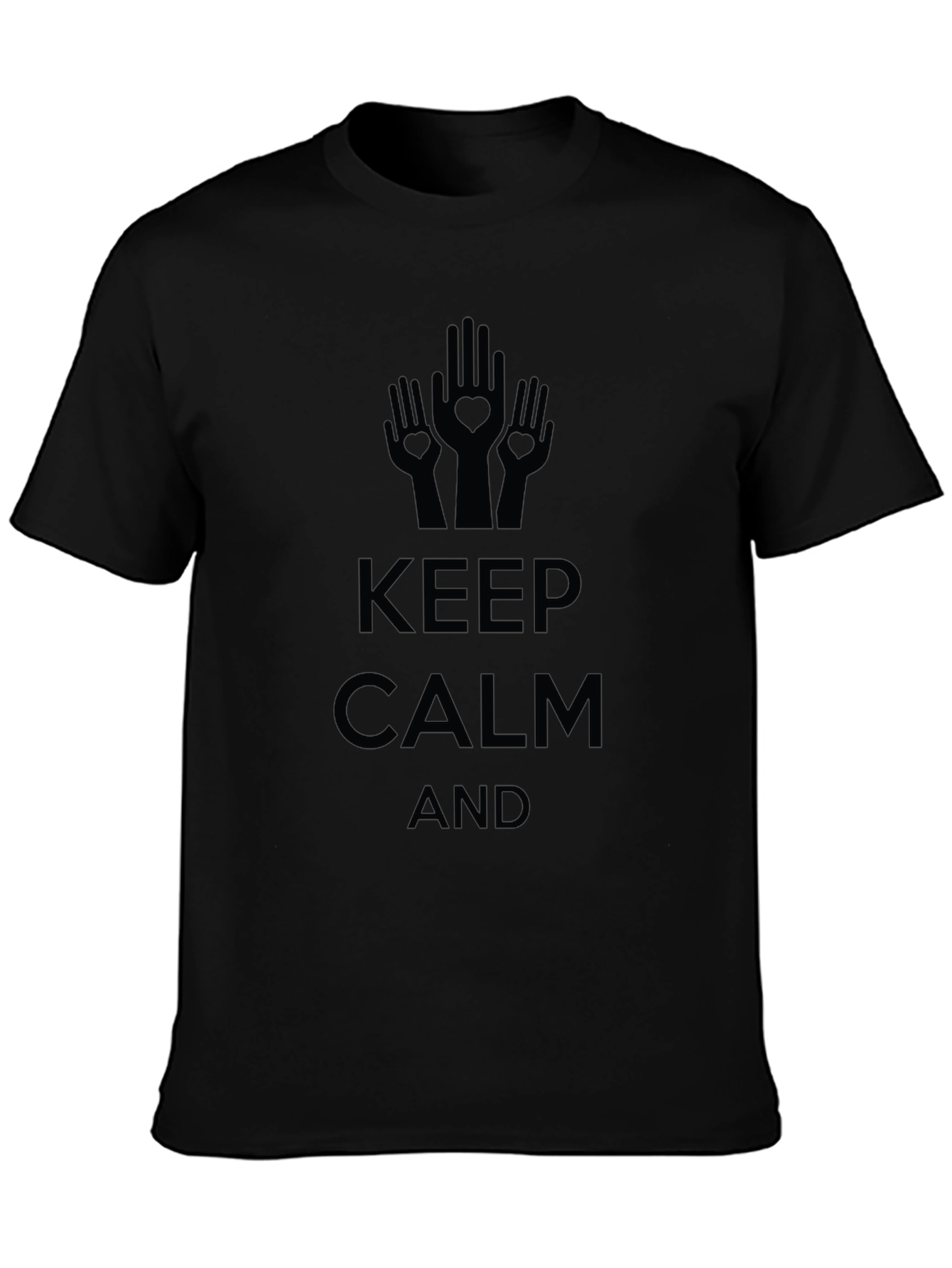 Keep Calm Graphic Tee - Black Cotton Blend