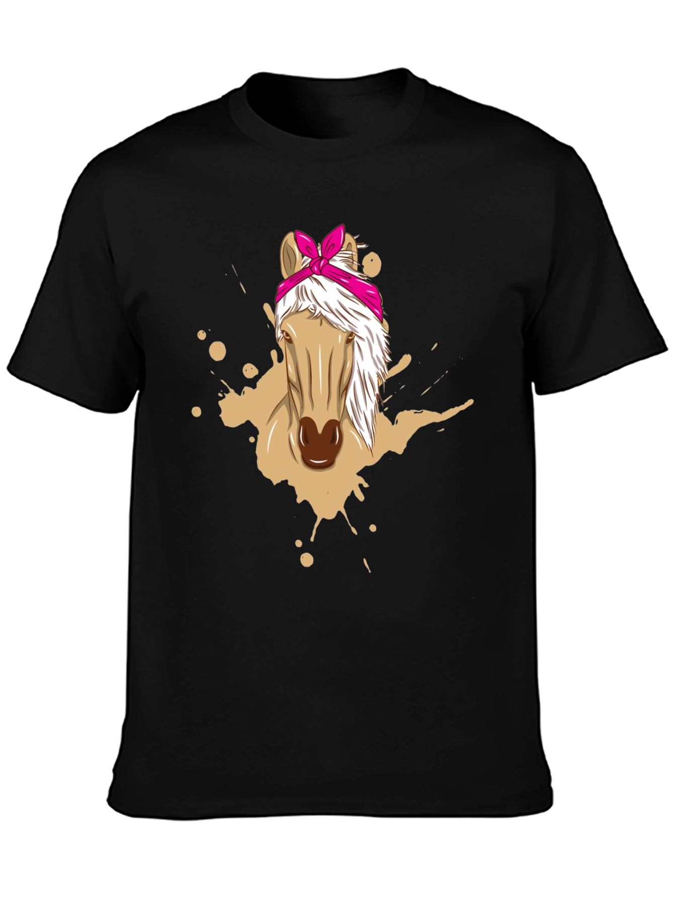 Horse Bandana Graphic Tee - Mens Black T-Shirt