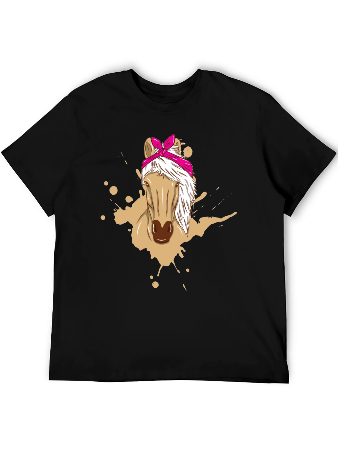 Horse Bandana Graphic Tee - Mens Black T-Shirt