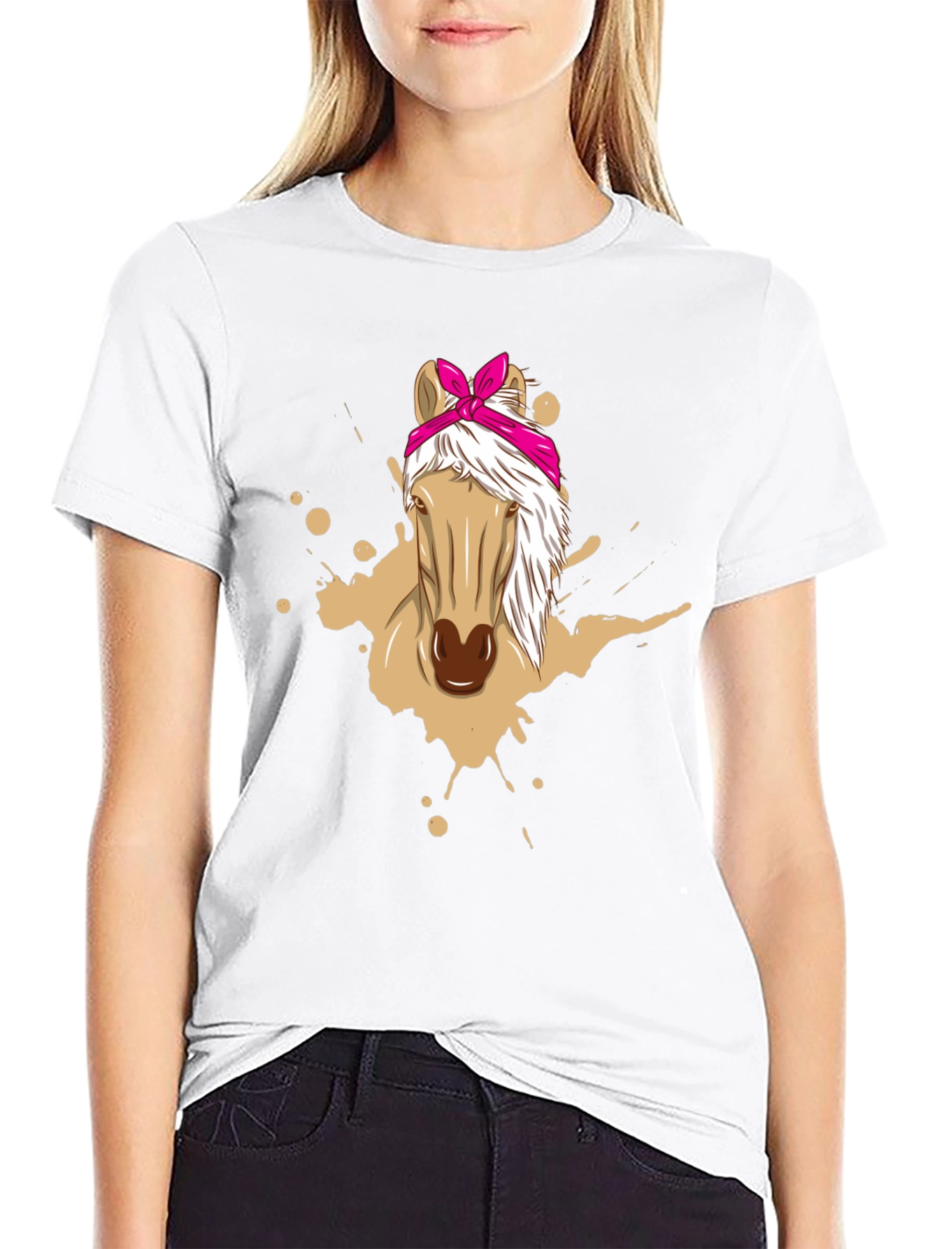 Horse Bandana Graphic Tee - Mens Black T-Shirt