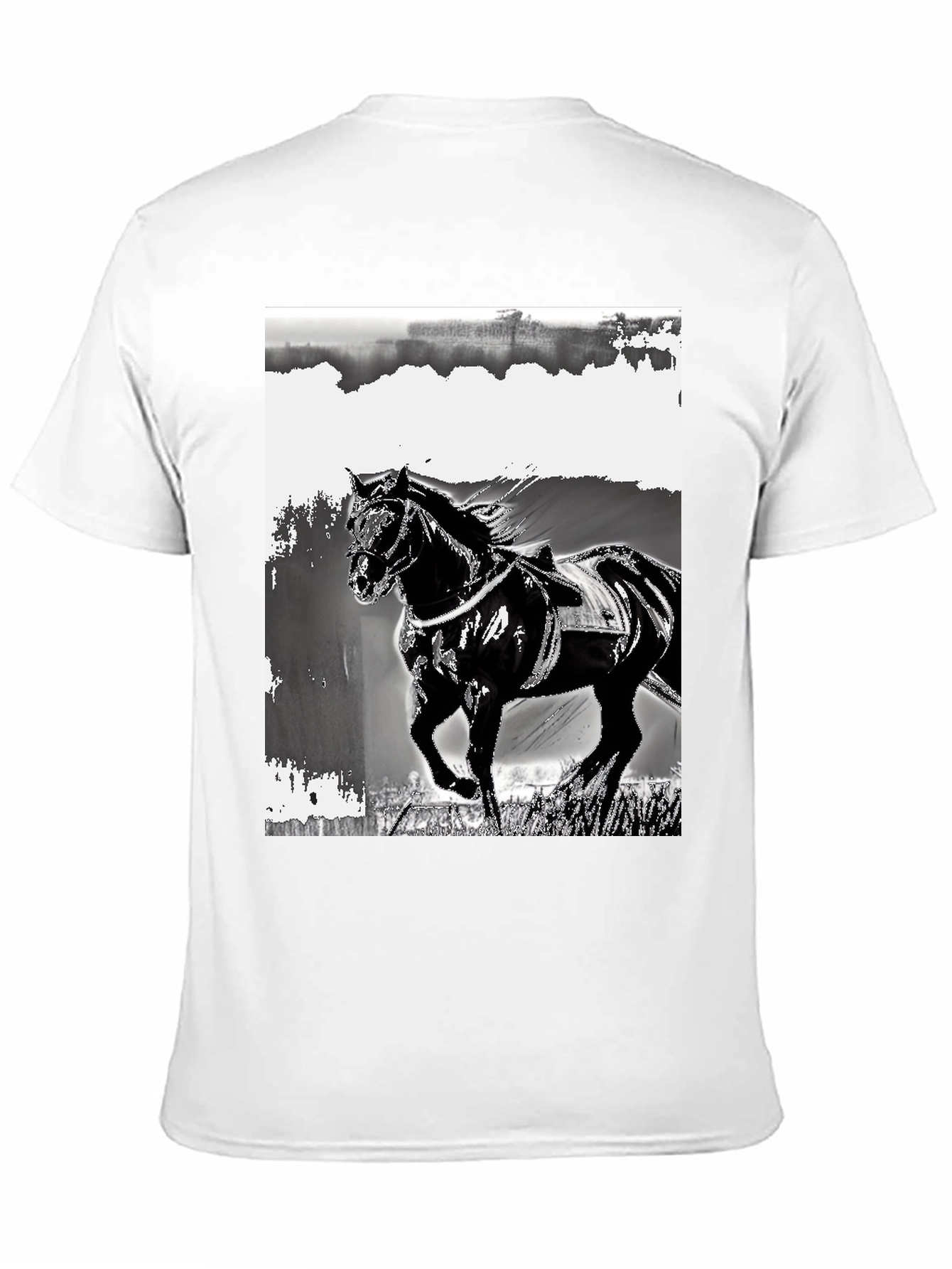 Black Horse Graphic Tee - Stylish Equestrian Design