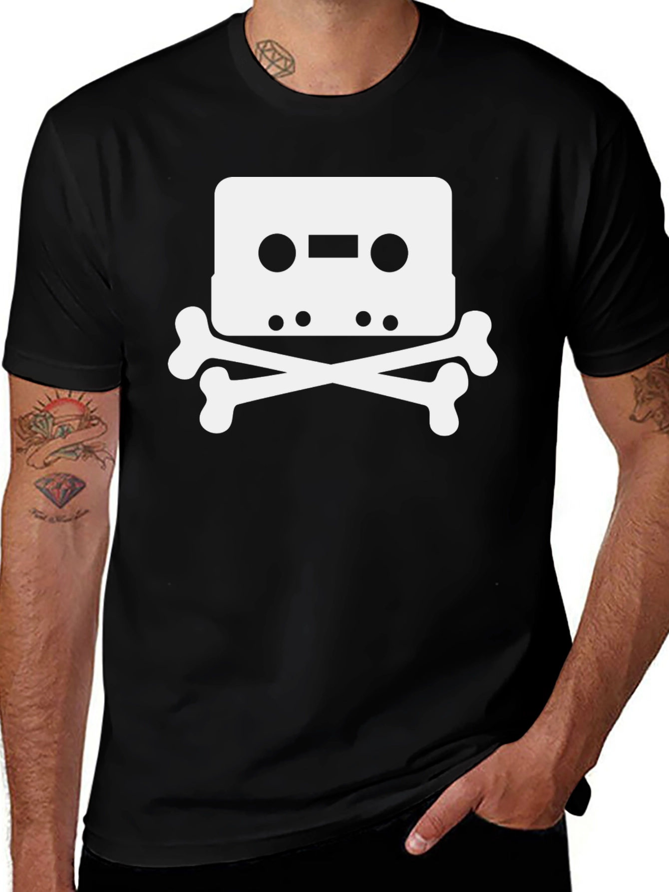 Cassette Skull T-Shirt - Retro Music Tee