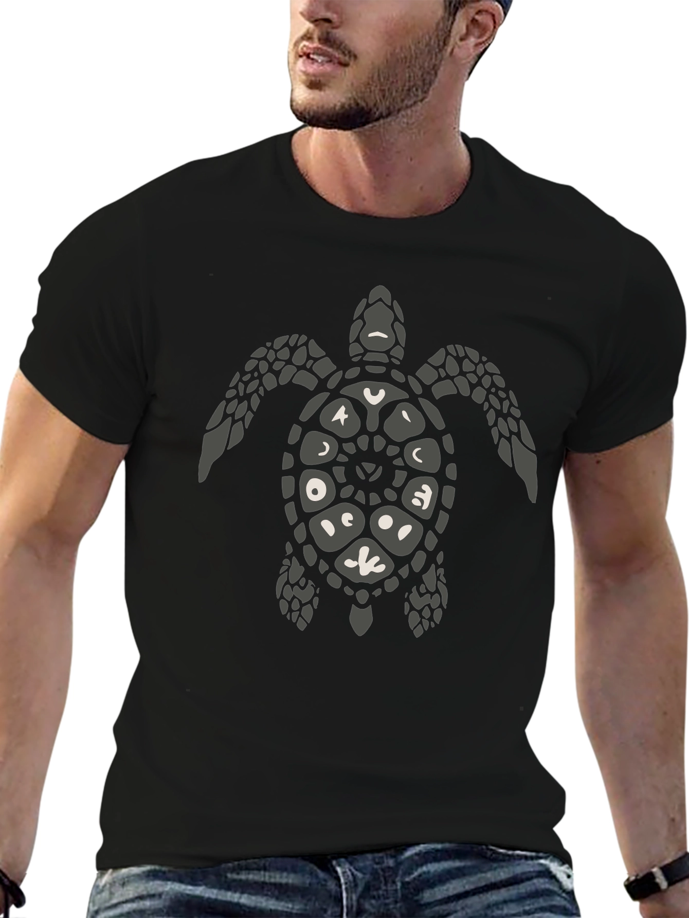 Turtle Graphic Print Mens T-Shirt