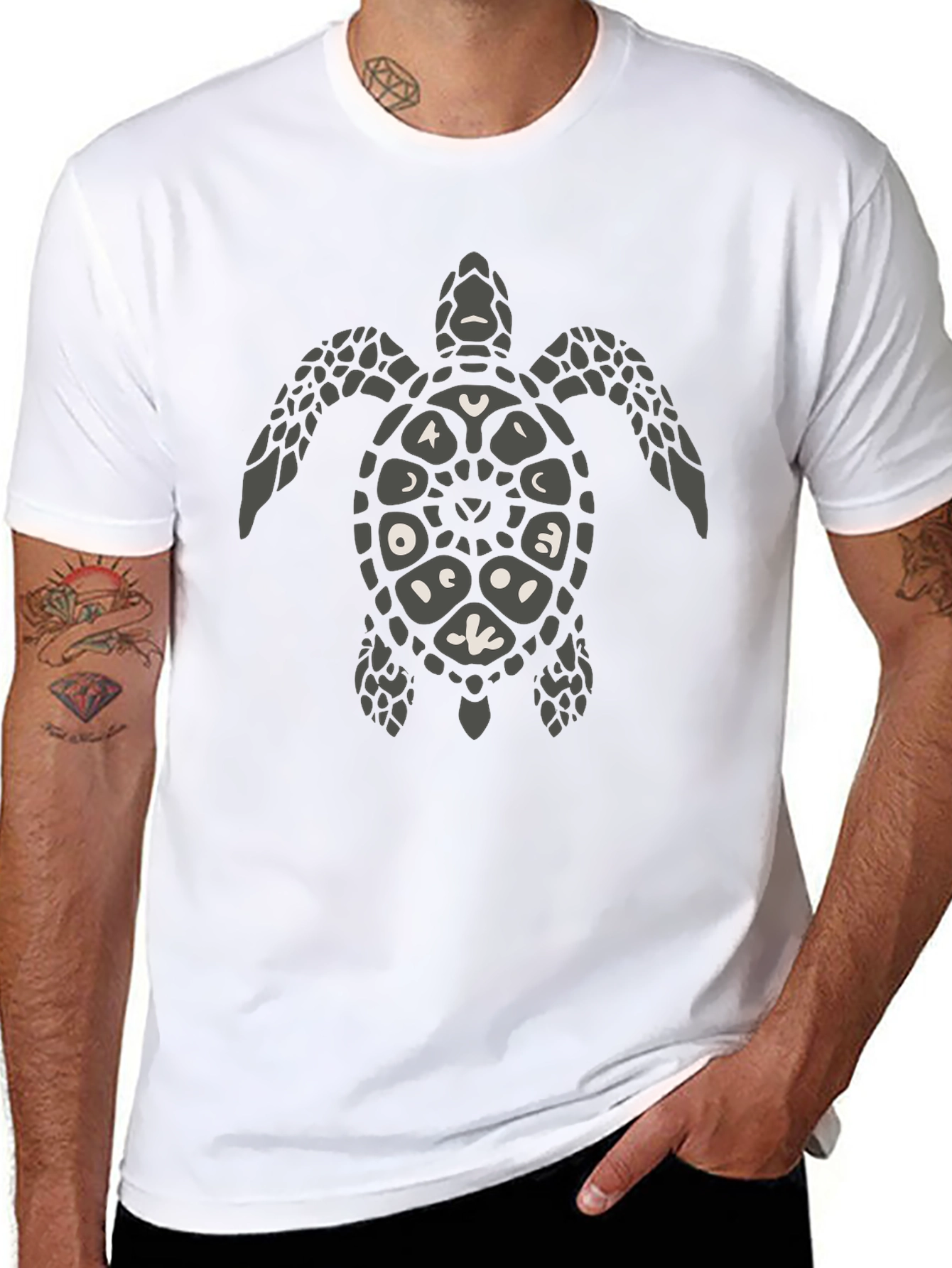 Turtle Graphic Print Mens T-Shirt