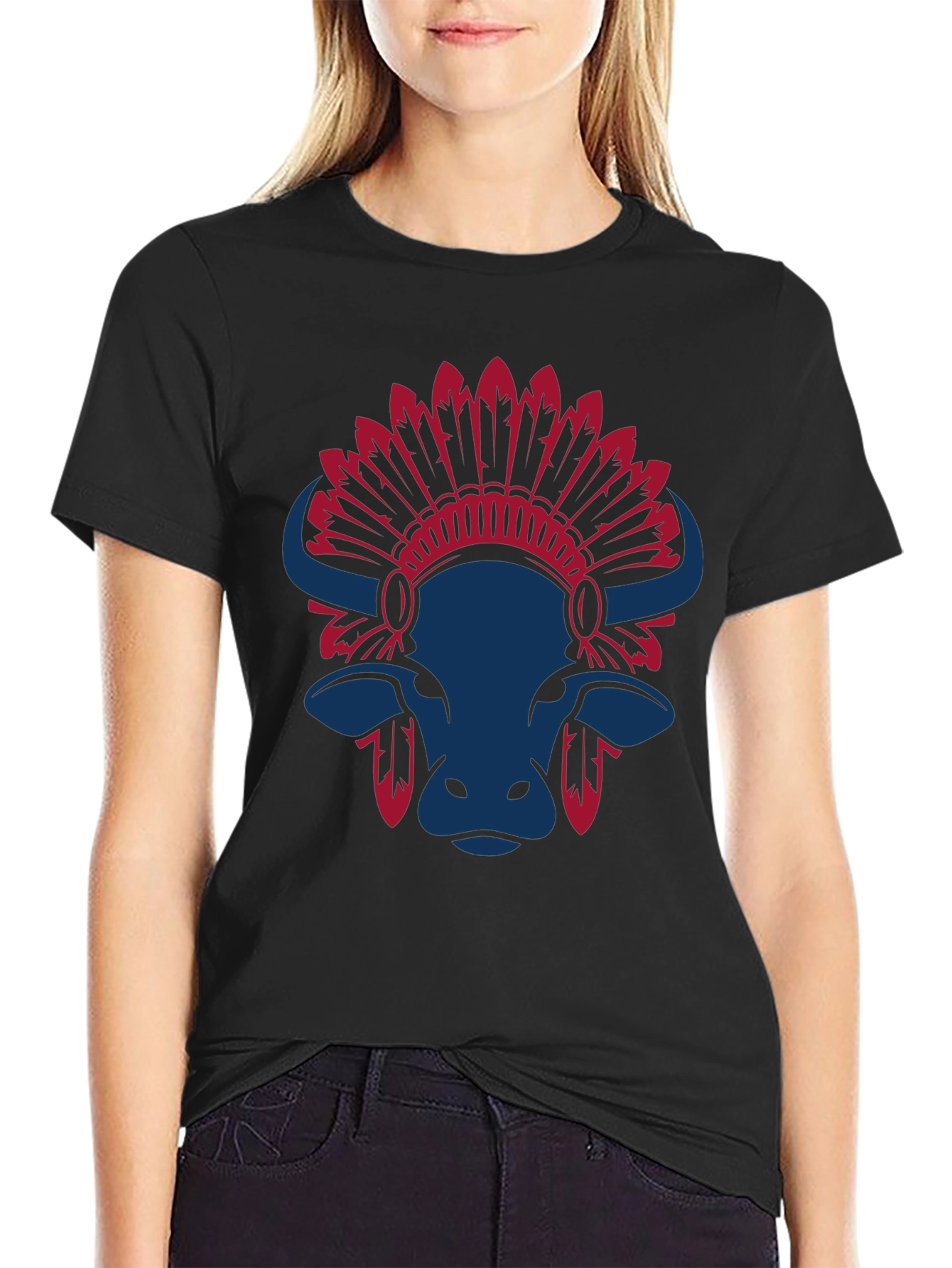 Buffalo Headdress Graphic Tee - Stylish Casual Wear