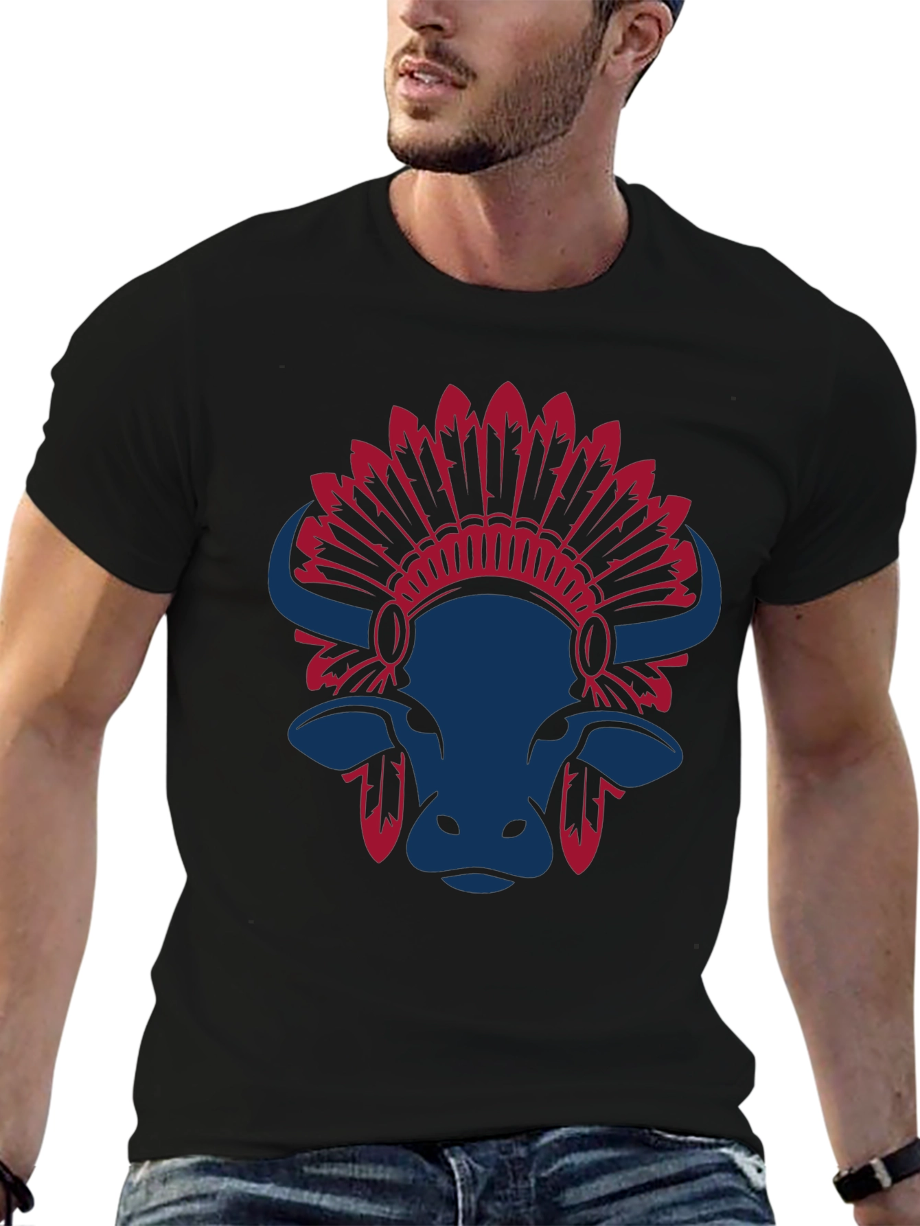 Buffalo Headdress Graphic Tee - Stylish Casual Wear