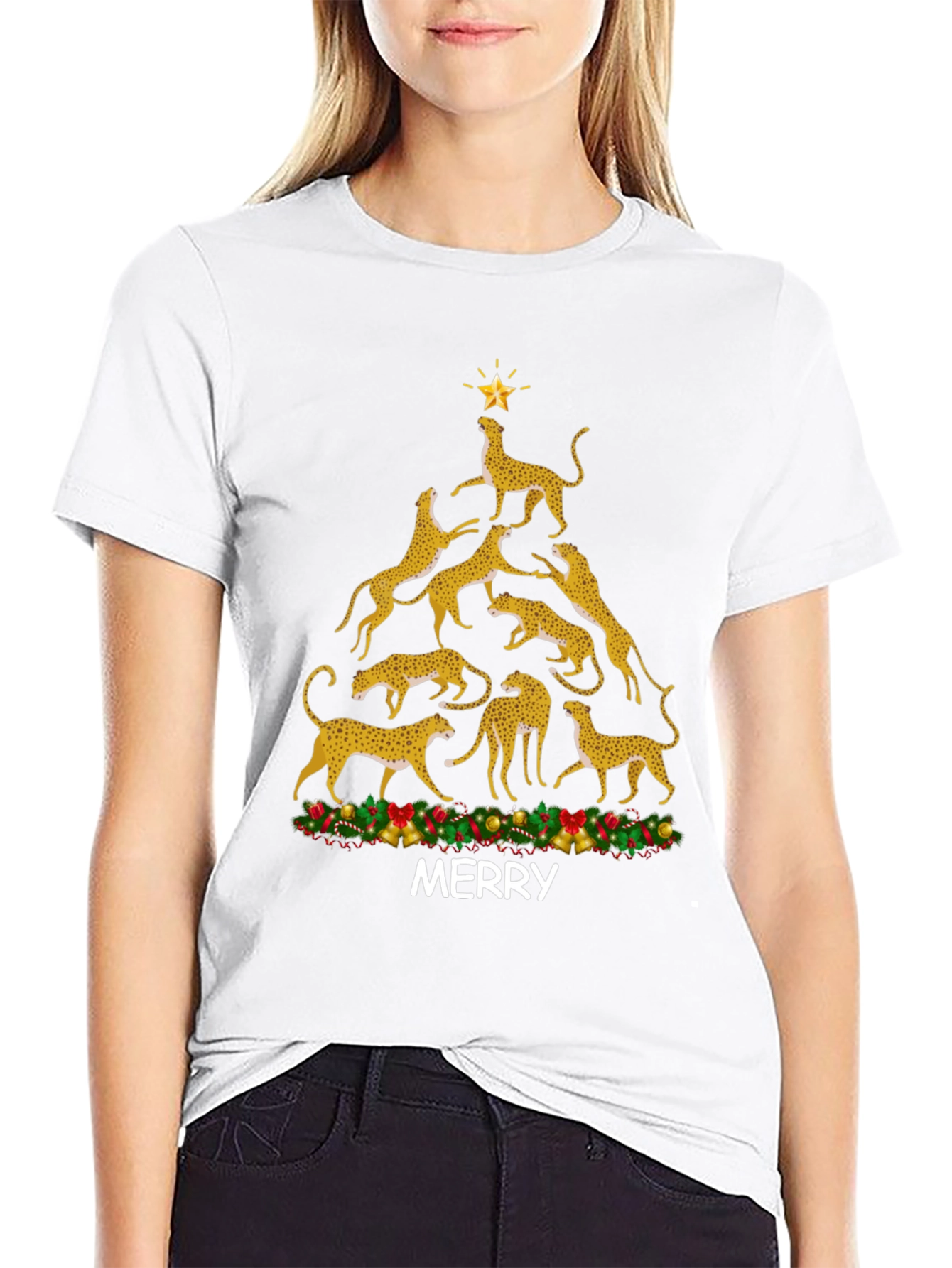 Cheetah Christmas Tree T-Shirt