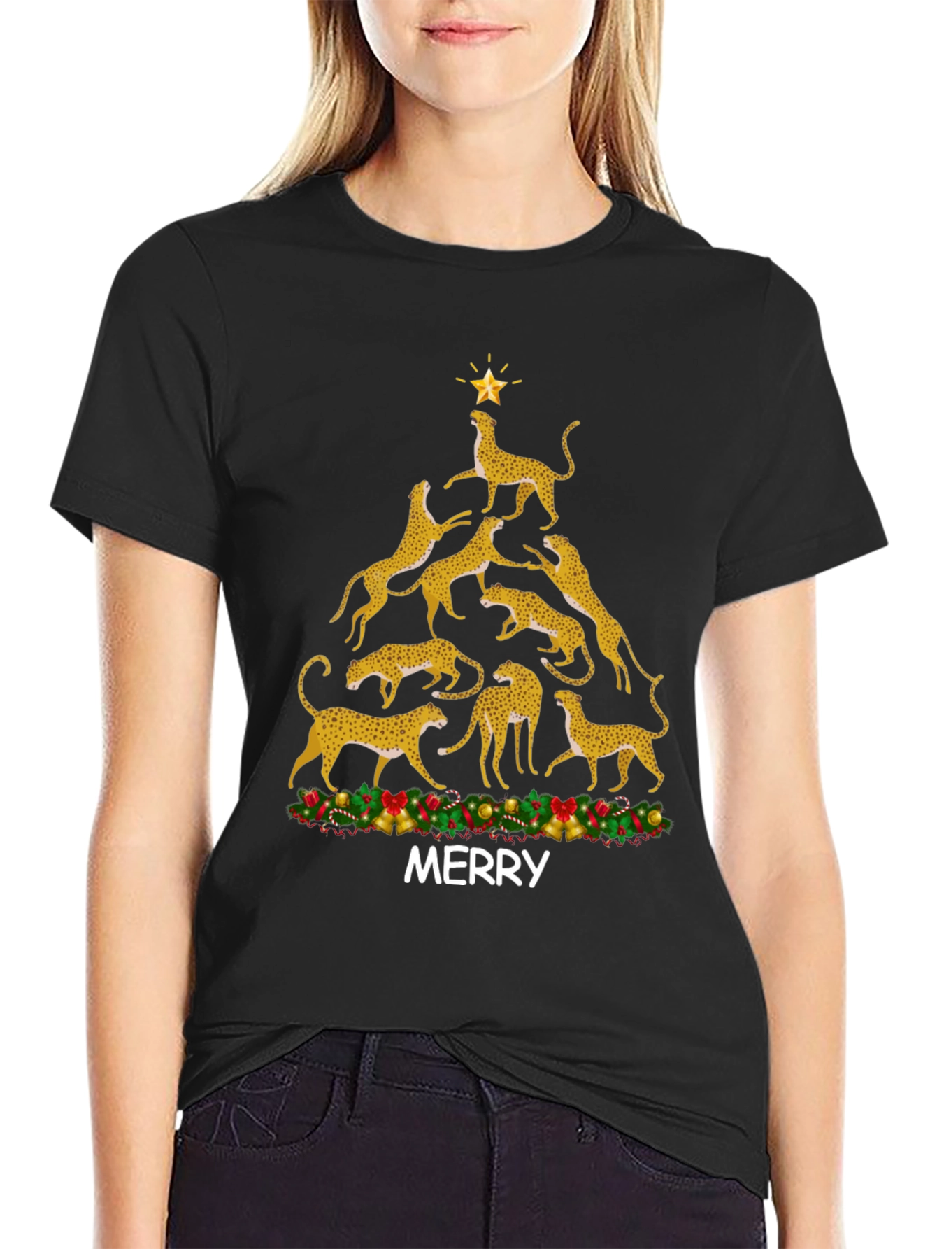 Cheetah Christmas Tree T-Shirt
