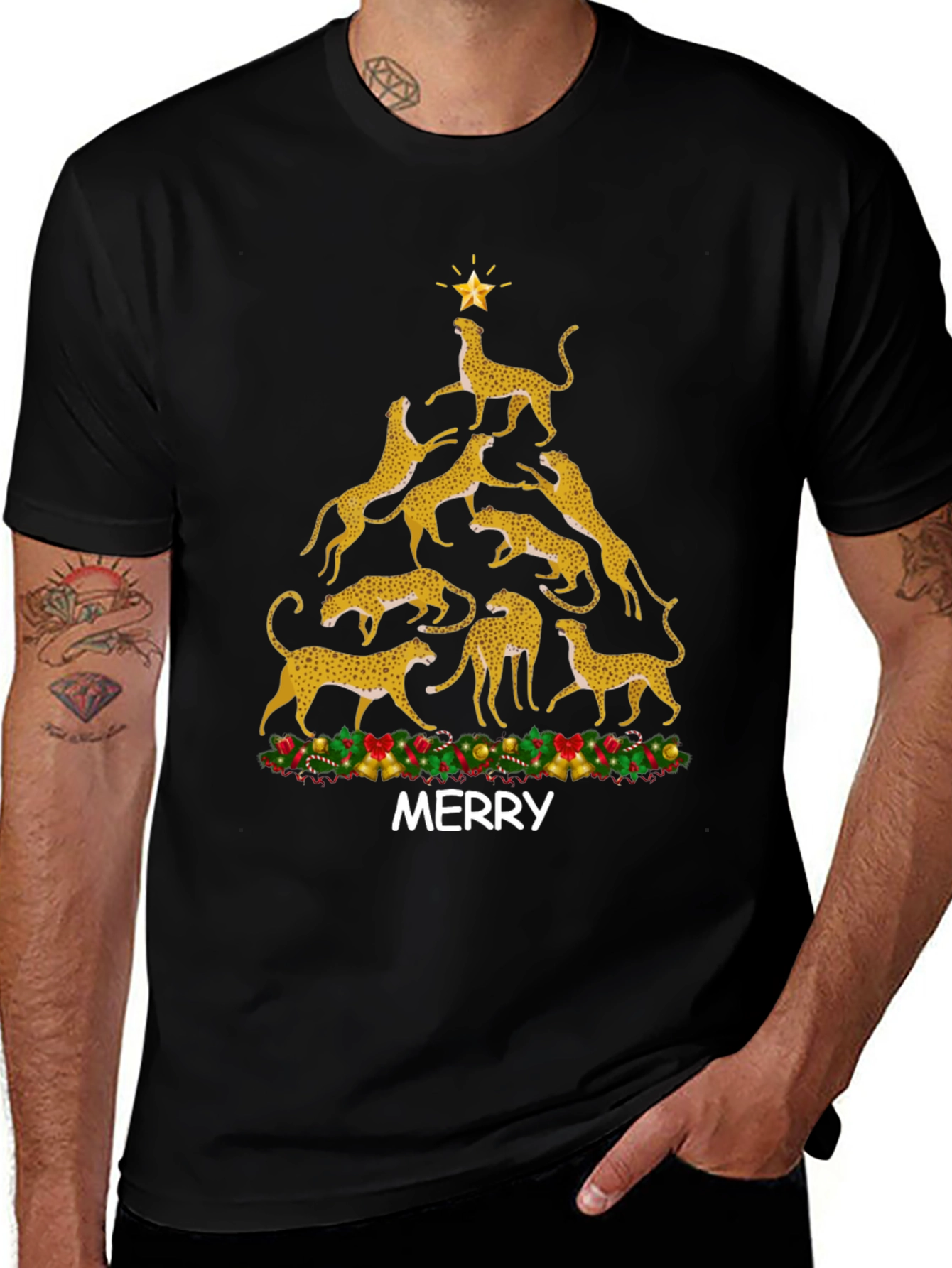 Cheetah Christmas Tree T-Shirt