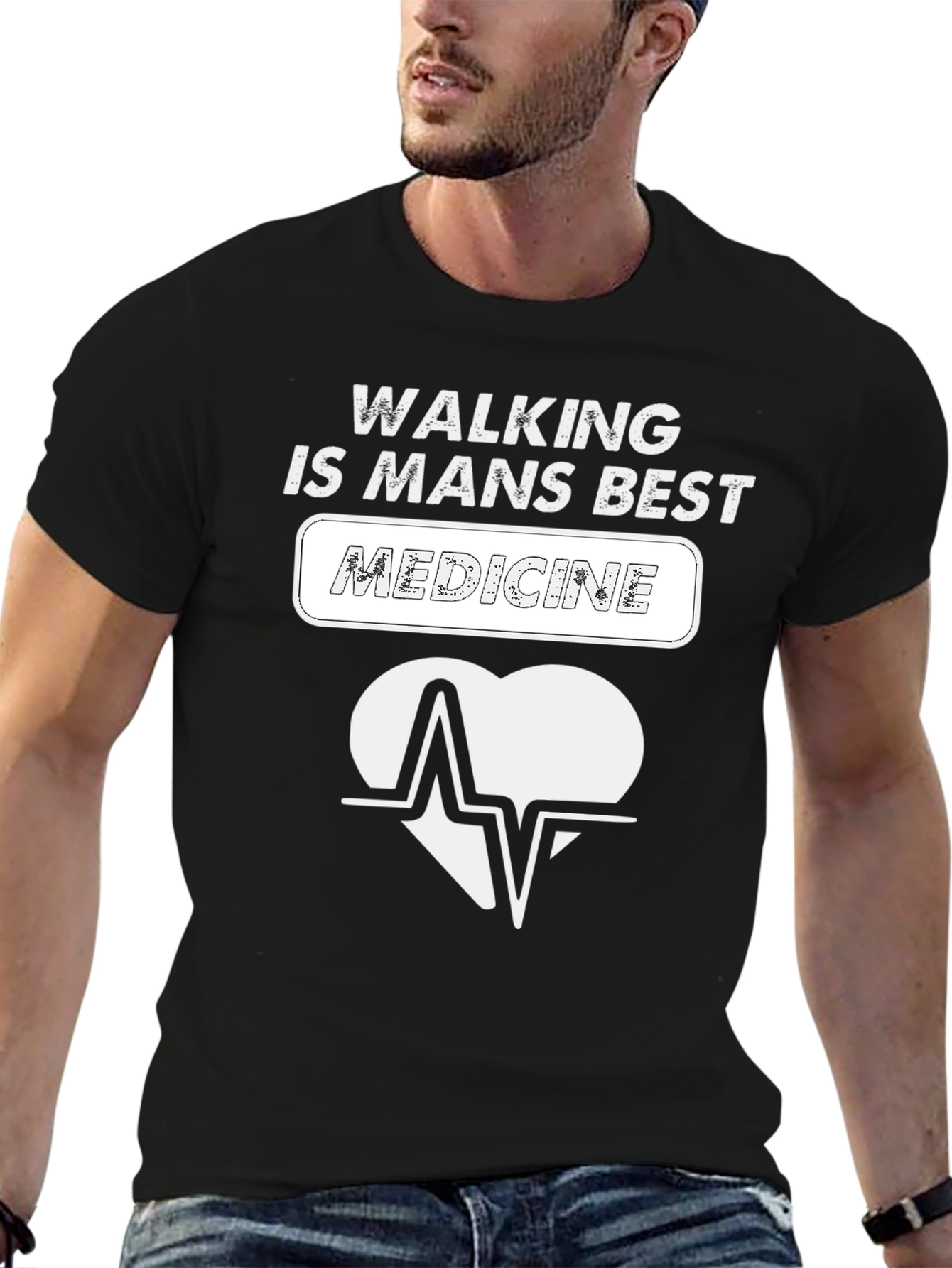 Walking Medicine T-Shirt - Heartbeat Design
