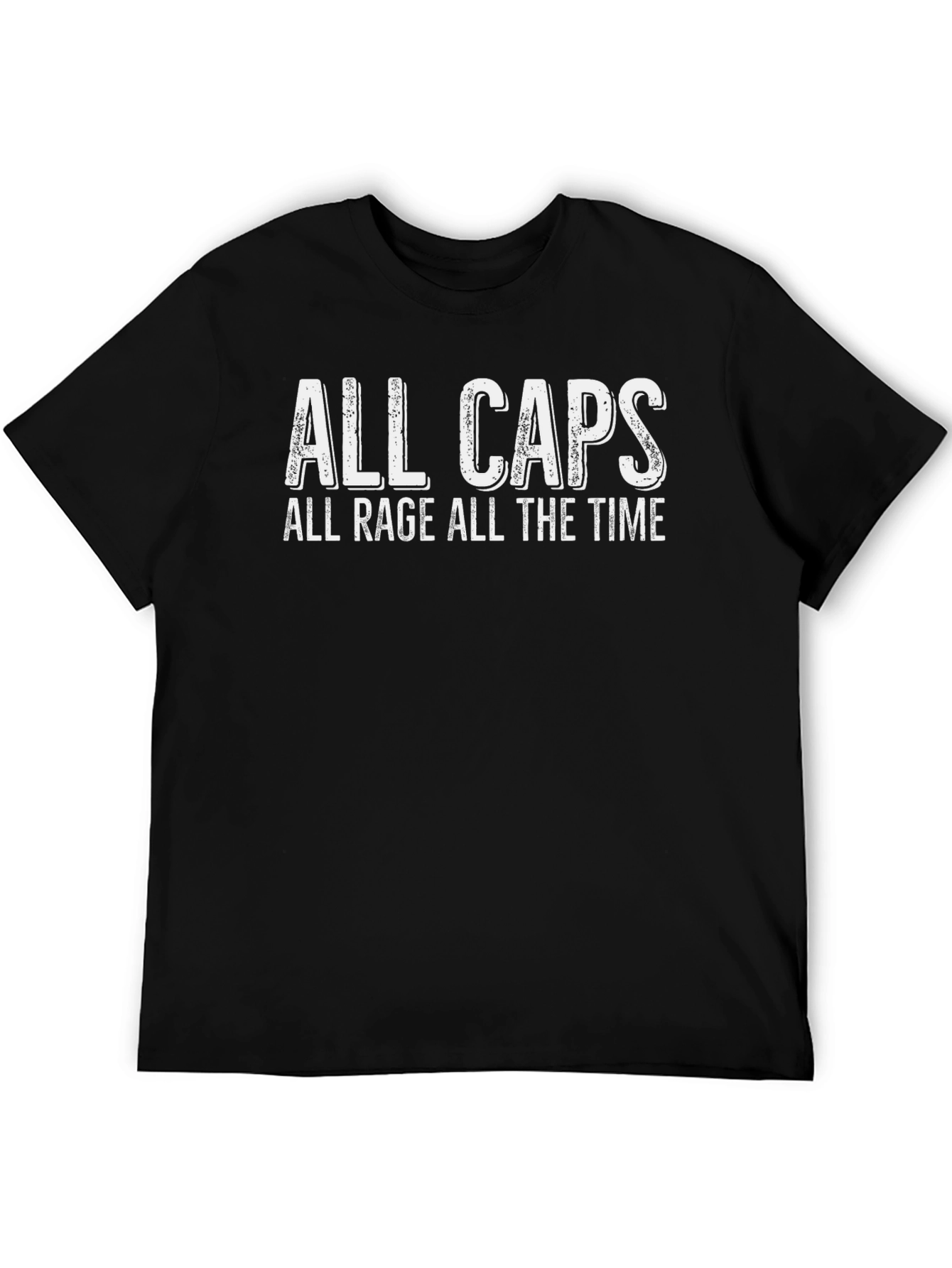 All Caps All Rage T-Shirt - Black Cotton Tee