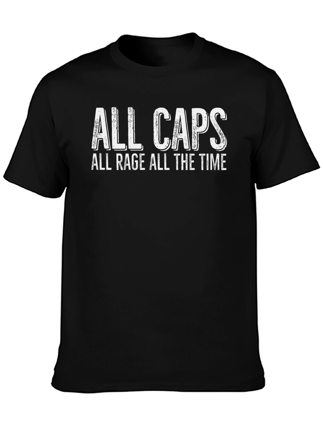 All Caps All Rage T-Shirt - Black Cotton Tee