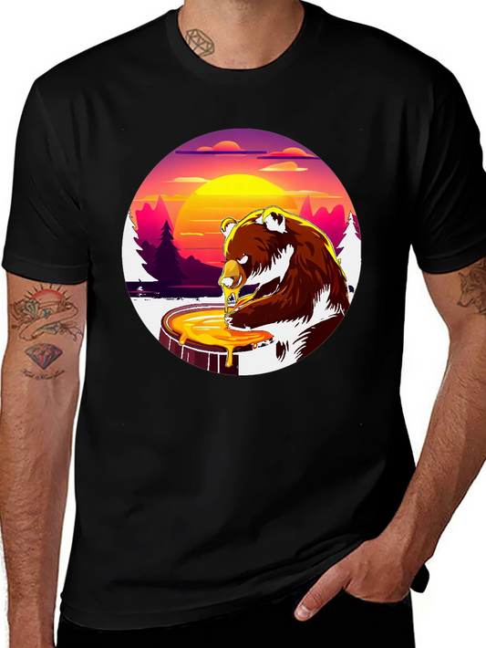 Bear Honey T-Shirt - Black Graphic Tee