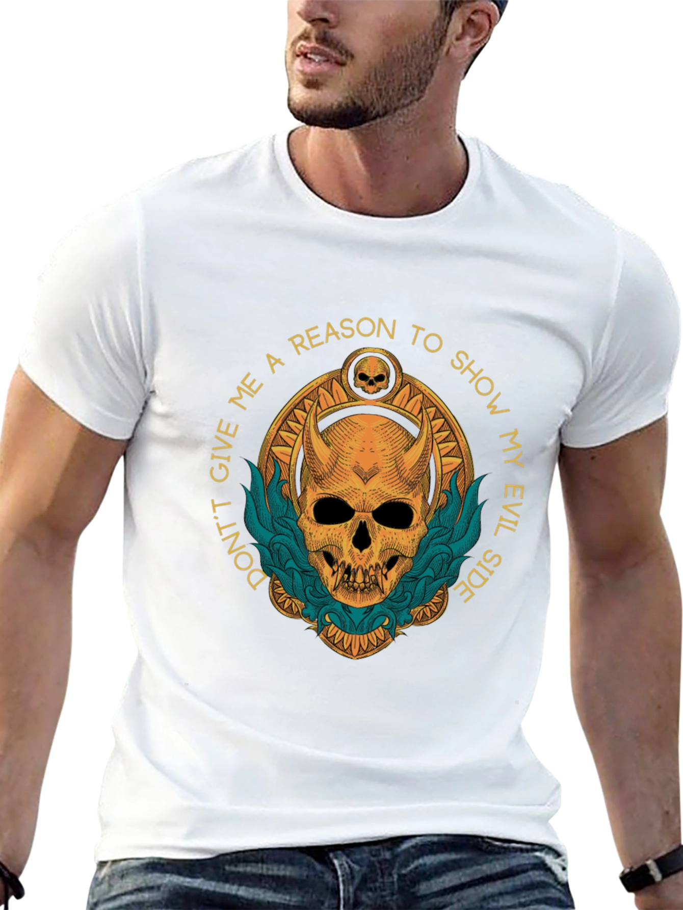 Evil Side Graphic T-Shirt - Skull Design
