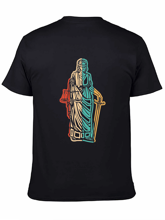 Lawyer Justice Statue Graphic Black T-Shirt