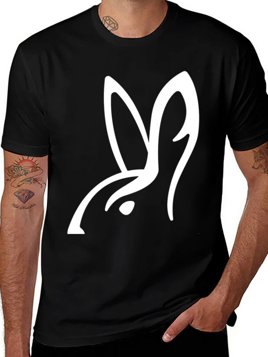 Rabbit Silhouette Black T-Shirt - Stylish Graphic Tee