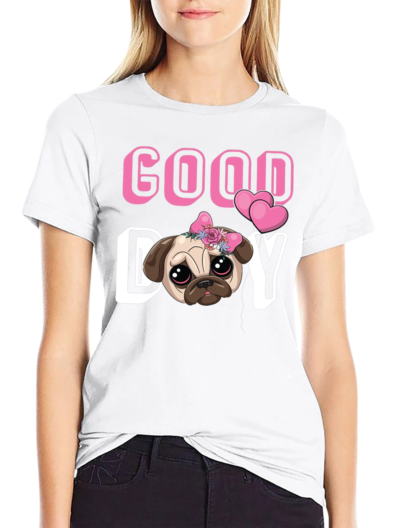 Good Day Pug T-Shirt - Cute Puppy Tee