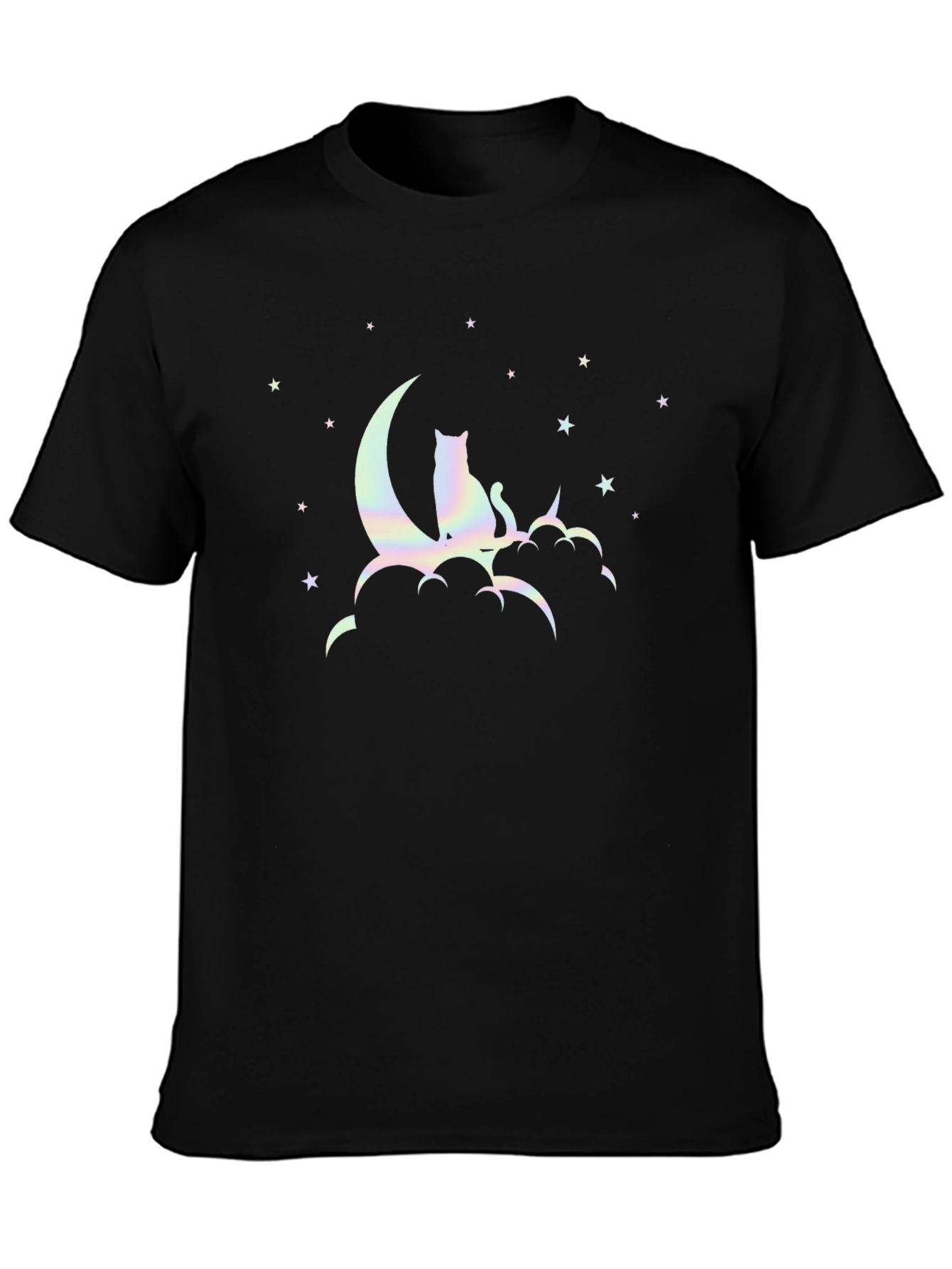 Cat On Moon Graphic T-Shirt