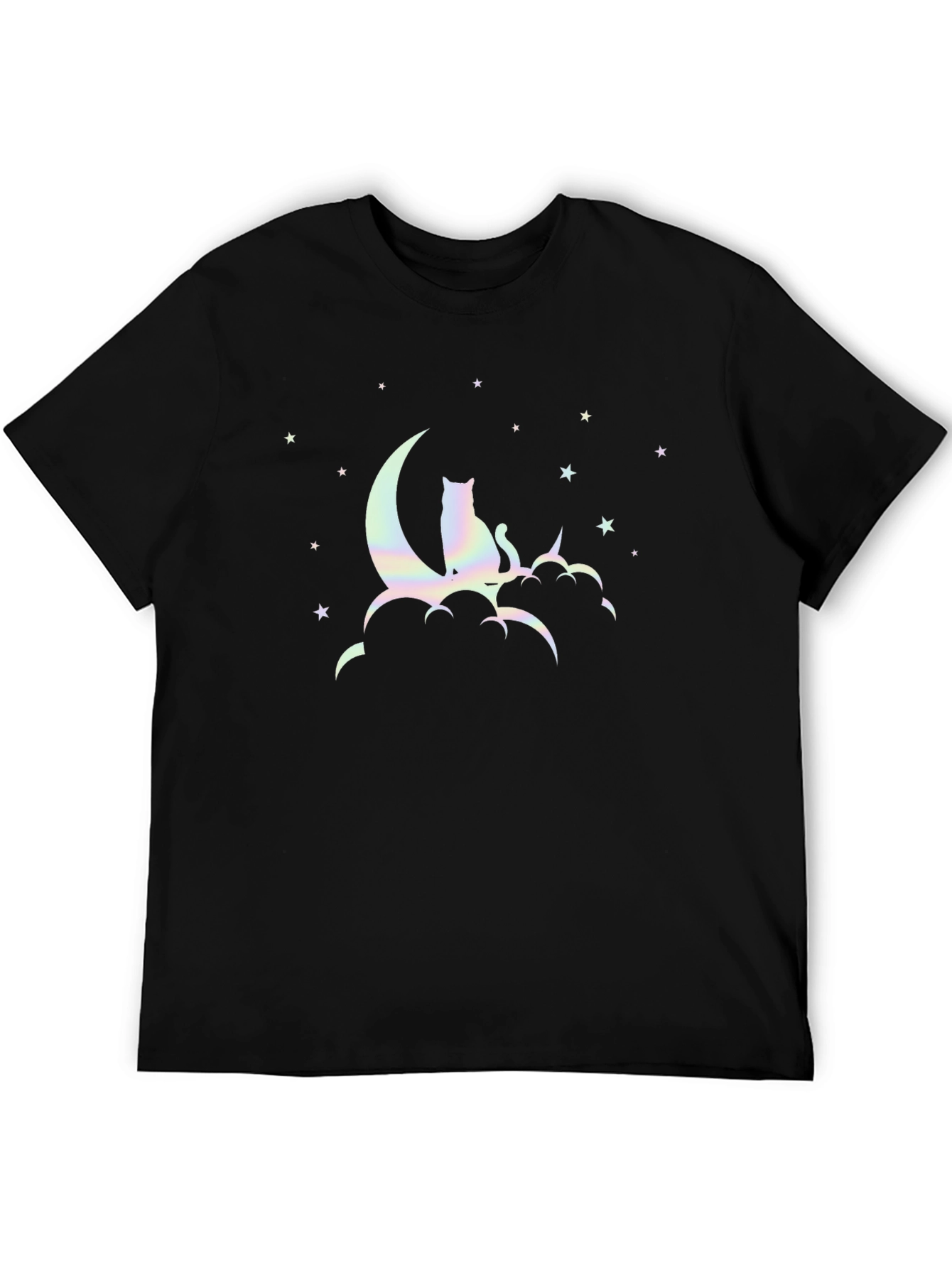 Cat On Moon Graphic T-Shirt