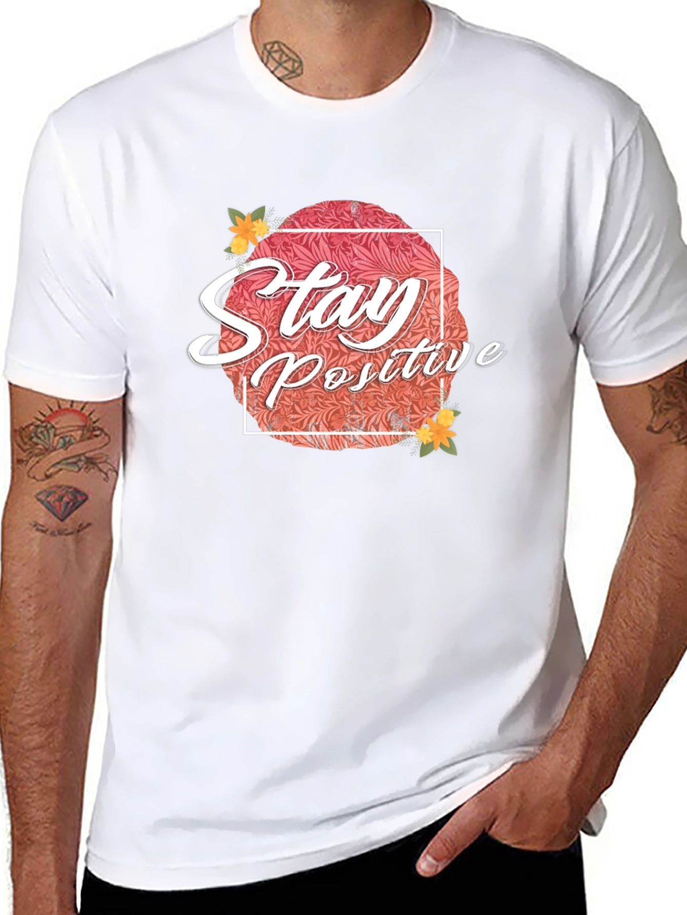 Stay Positive Graphic T-Shirt - Black