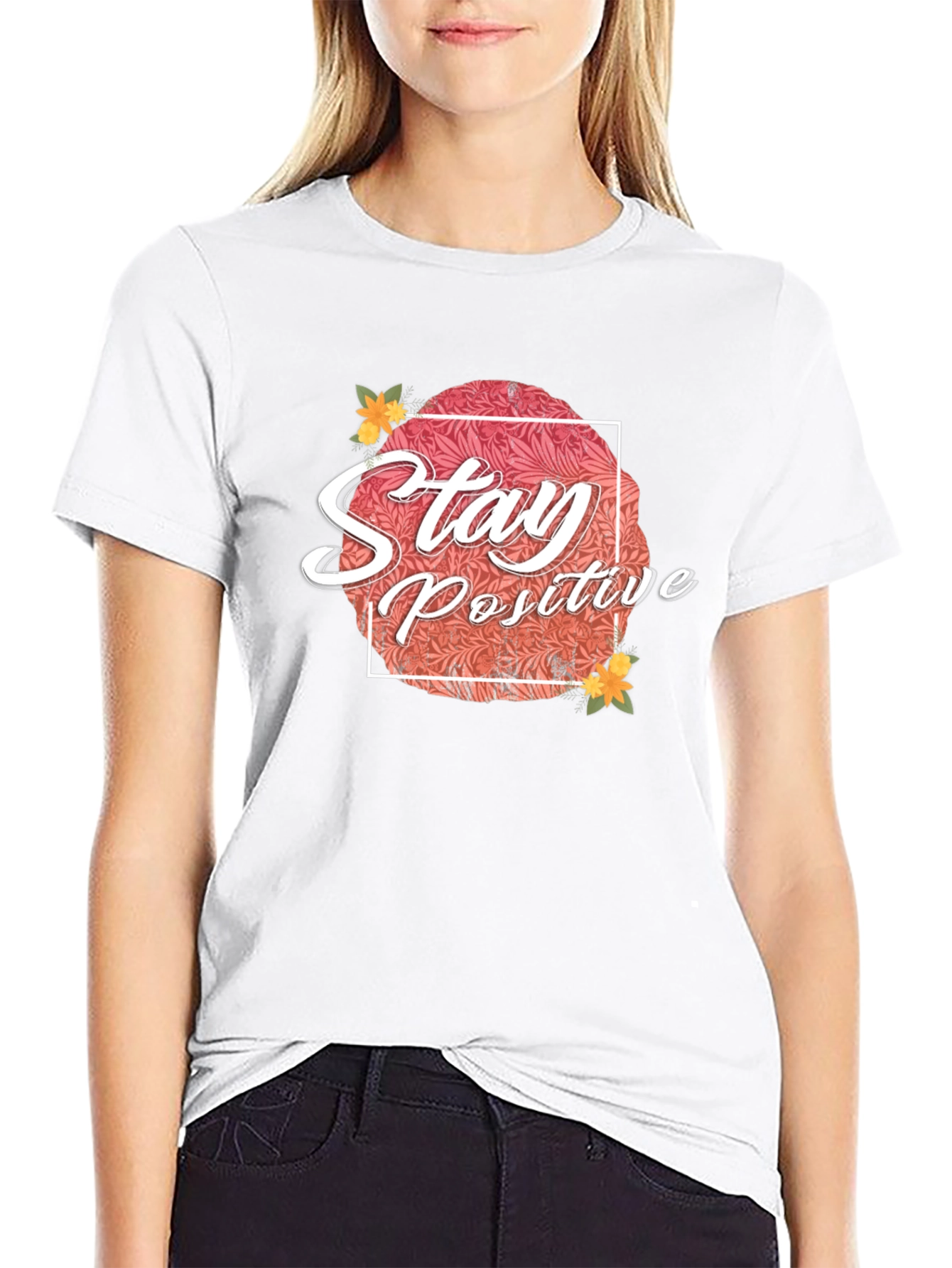 Stay Positive Graphic T-Shirt - Black