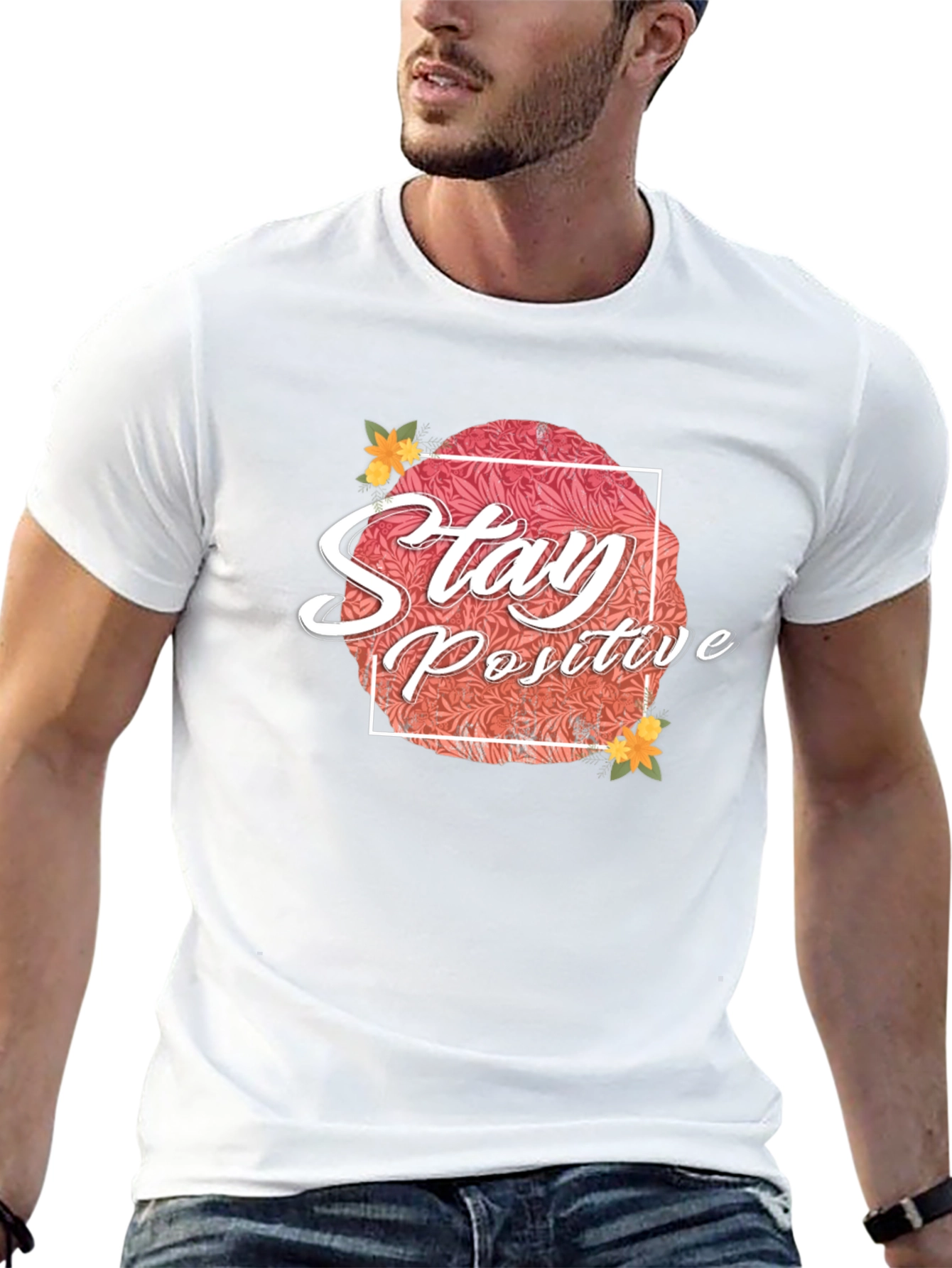 Stay Positive Graphic T-Shirt - Black
