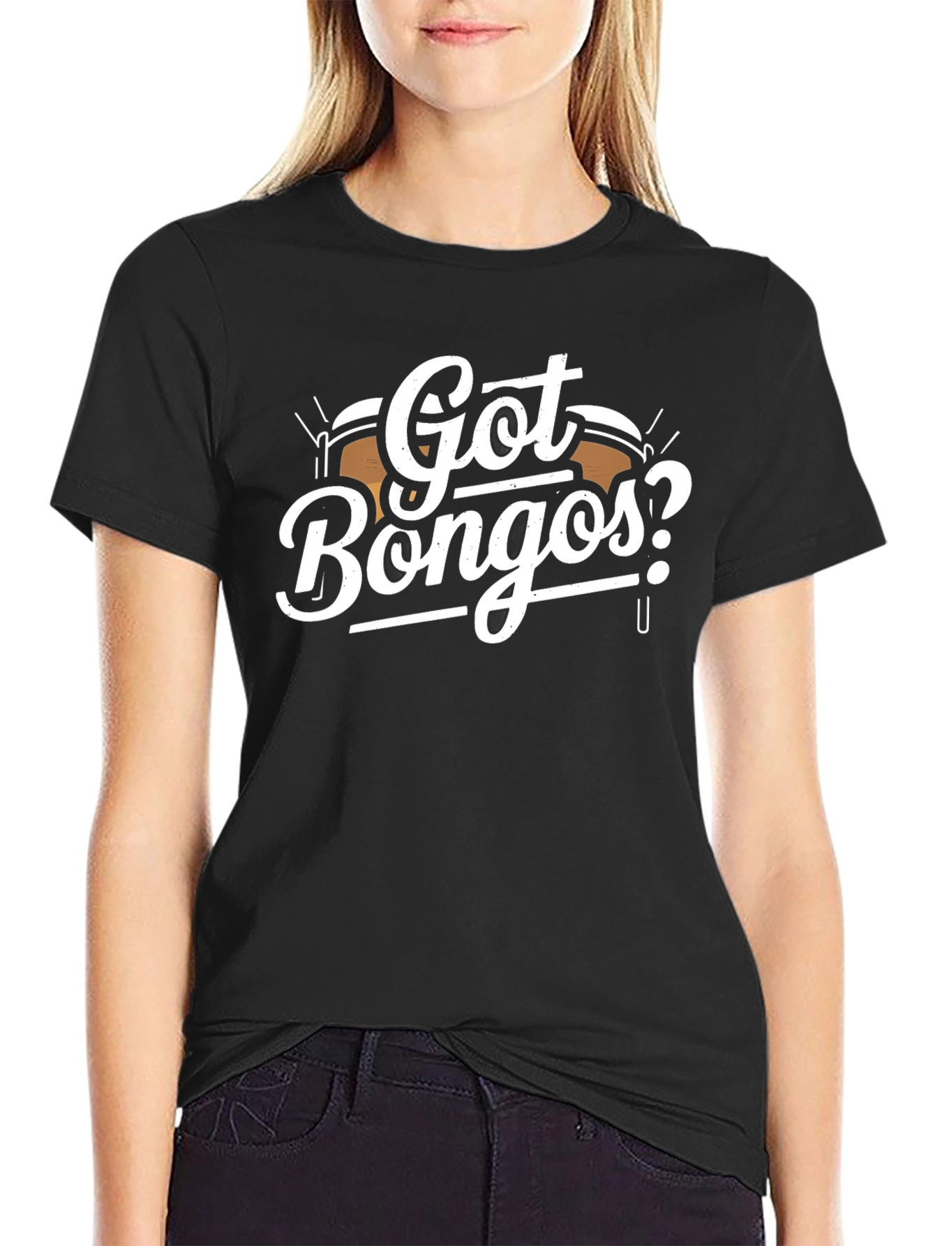 Got Bongos? Black Graphic T-Shirt