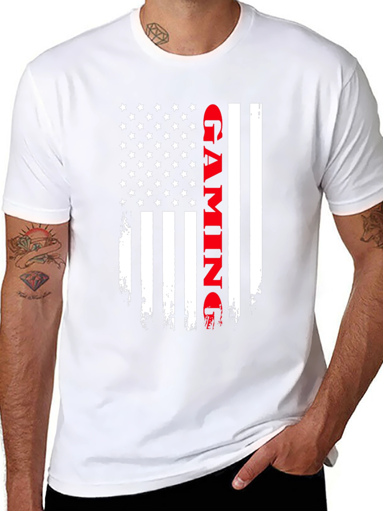 Gaming American Flag T-Shirt Patriotic Gamer Tee