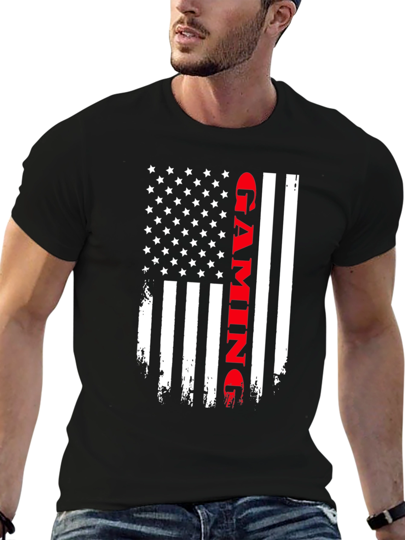 Gaming American Flag T-Shirt Patriotic Gamer Tee