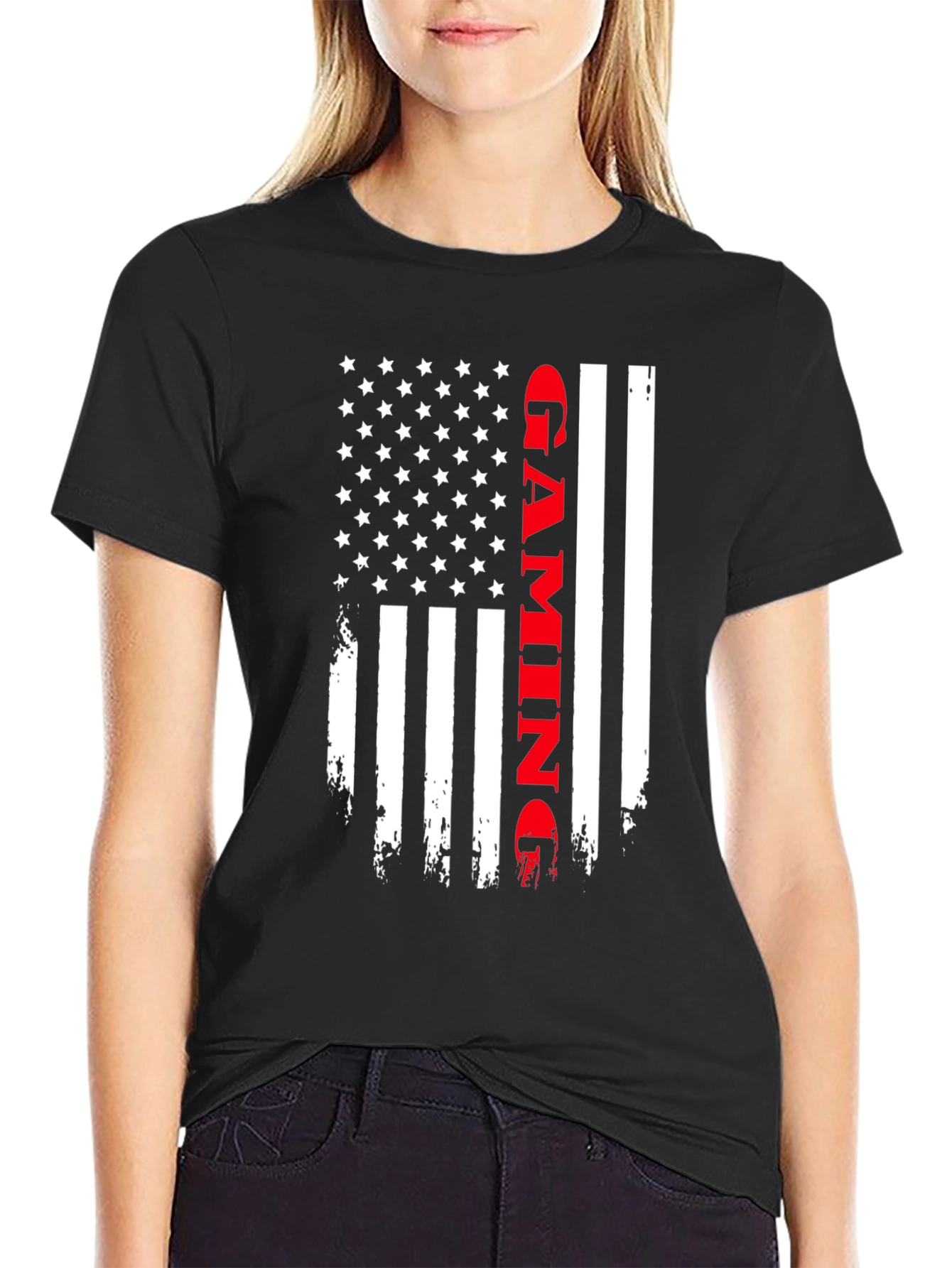 Gaming American Flag T-Shirt Patriotic Gamer Tee