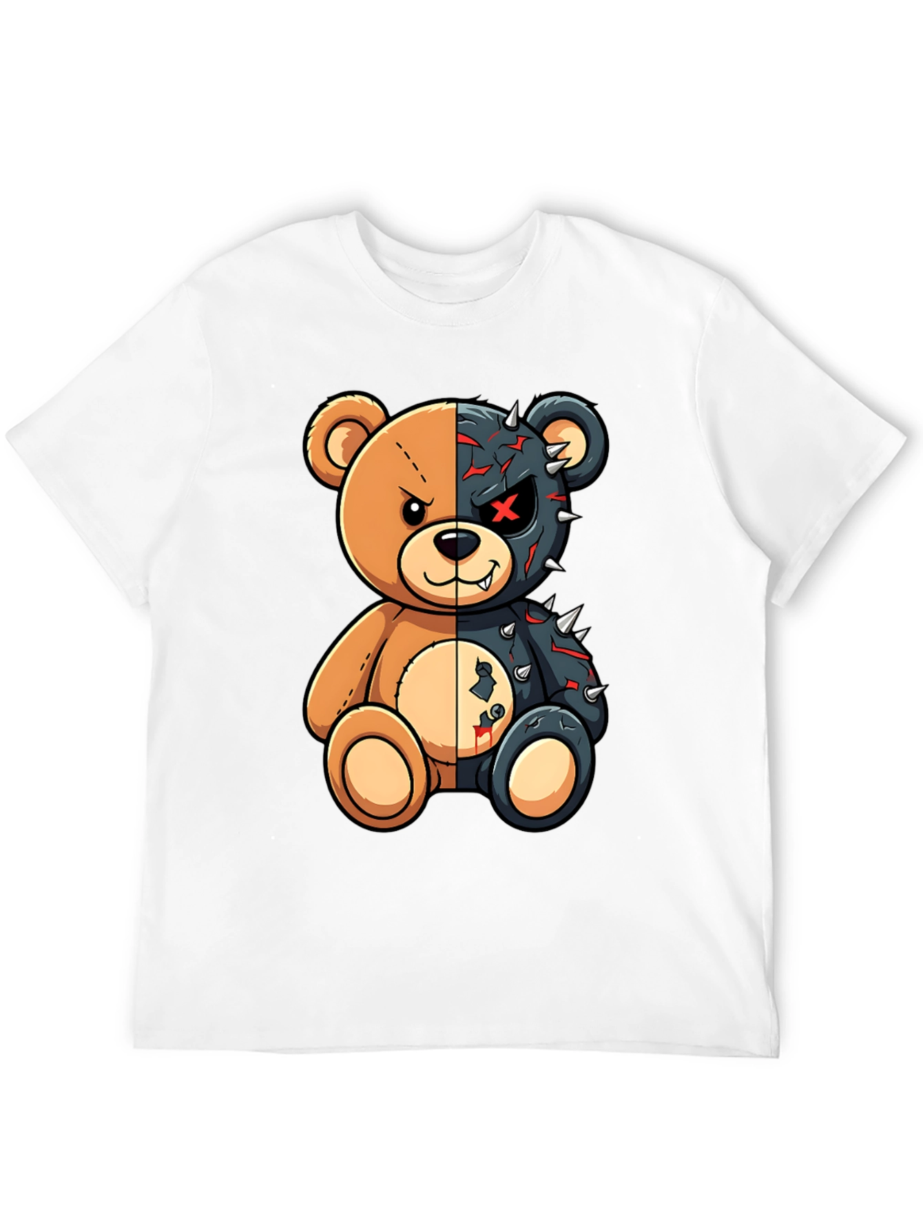 Two-Faced Teddy Bear Graphic T-Shirt
