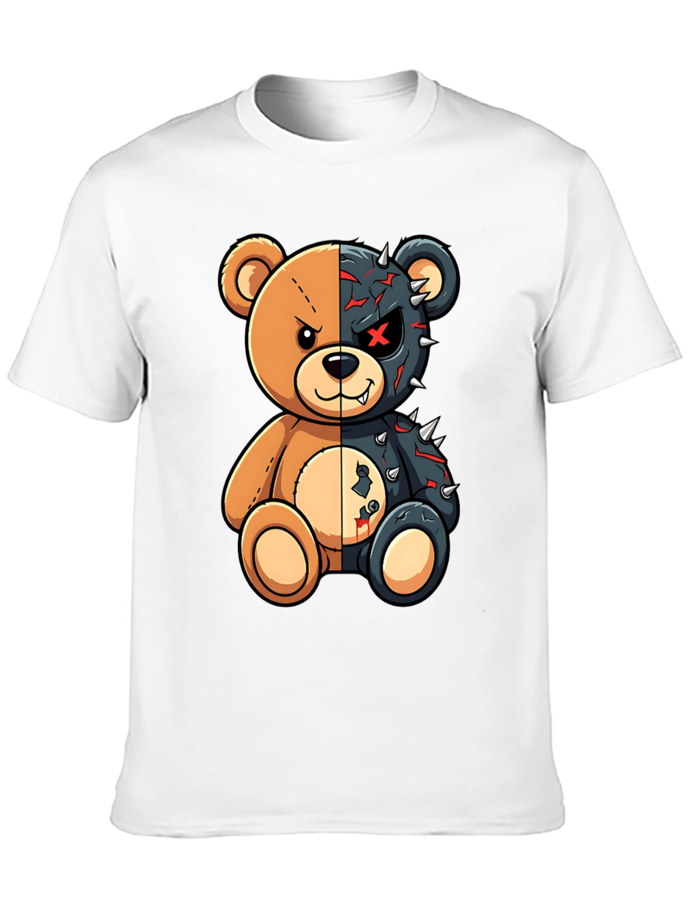Two-Faced Teddy Bear Graphic T-Shirt