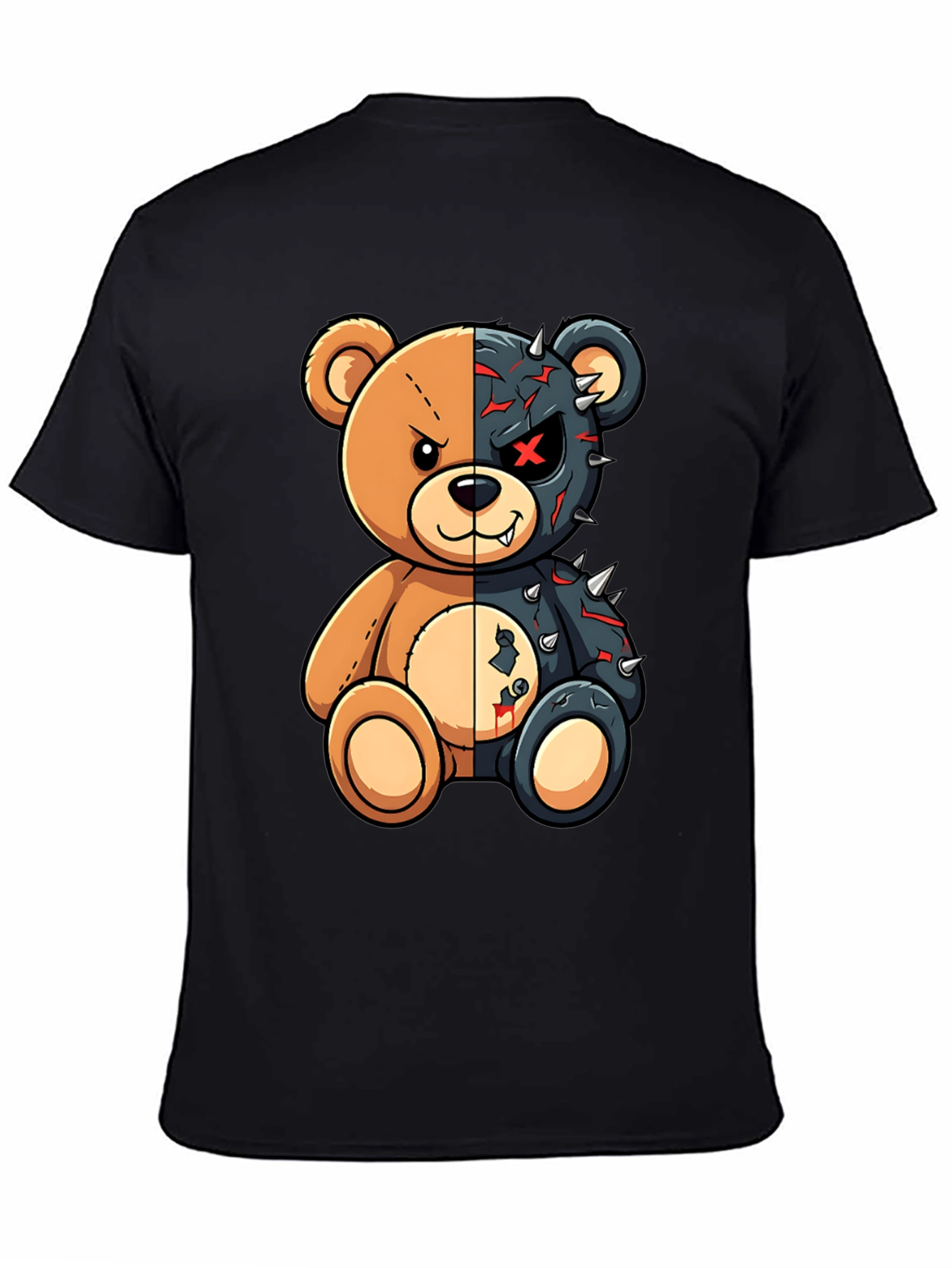 Two-Faced Teddy Bear Graphic T-Shirt