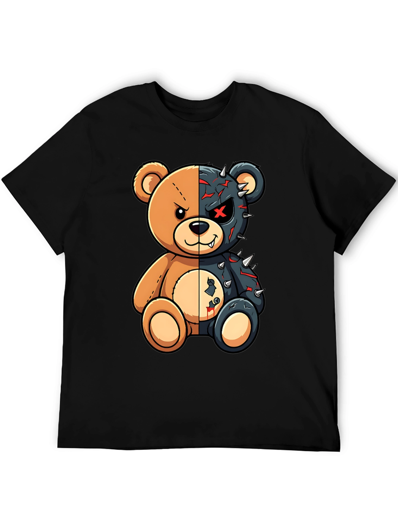 Two-Faced Teddy Bear Graphic T-Shirt