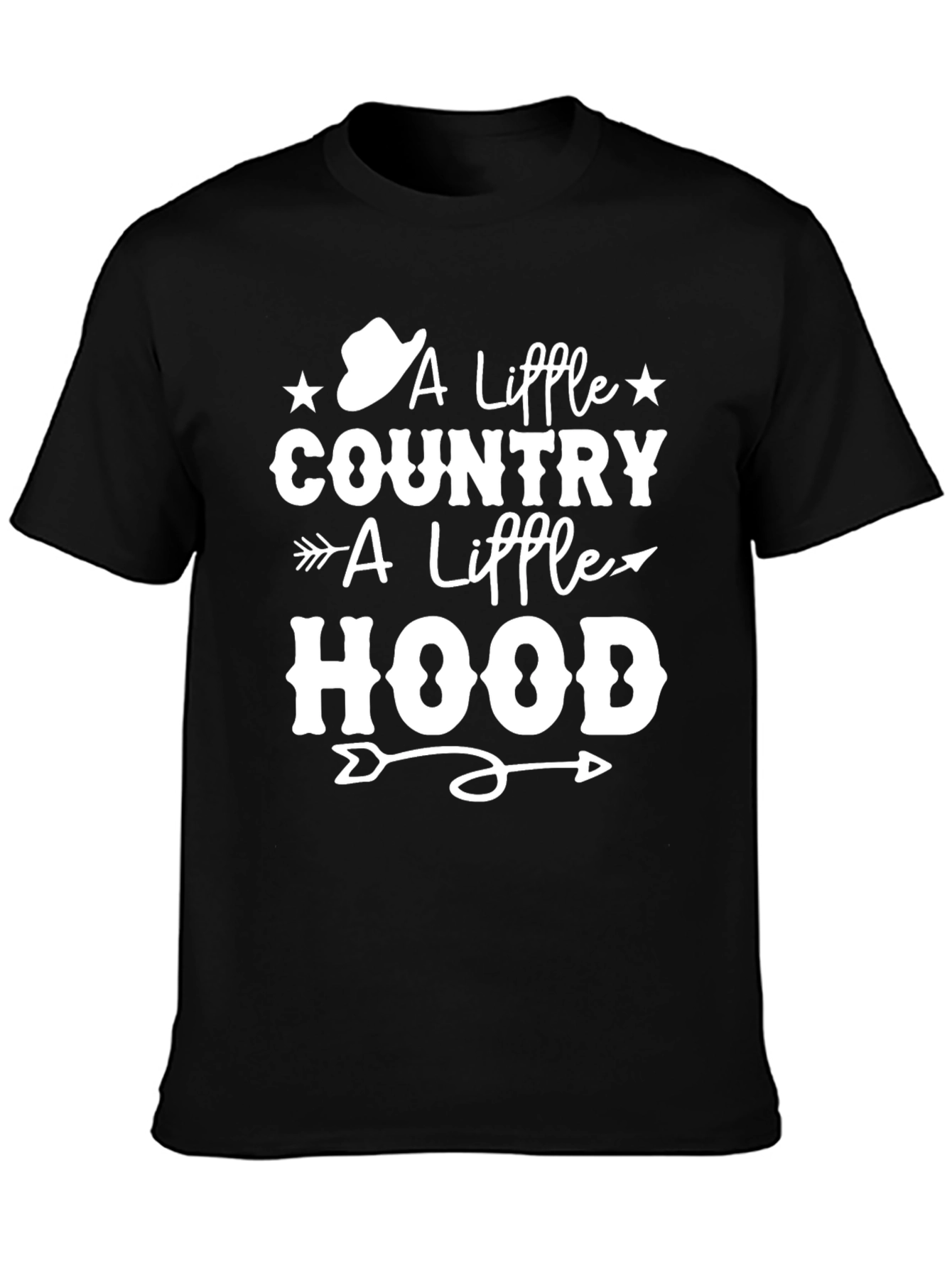 Country Hood T-Shirt Black Tee