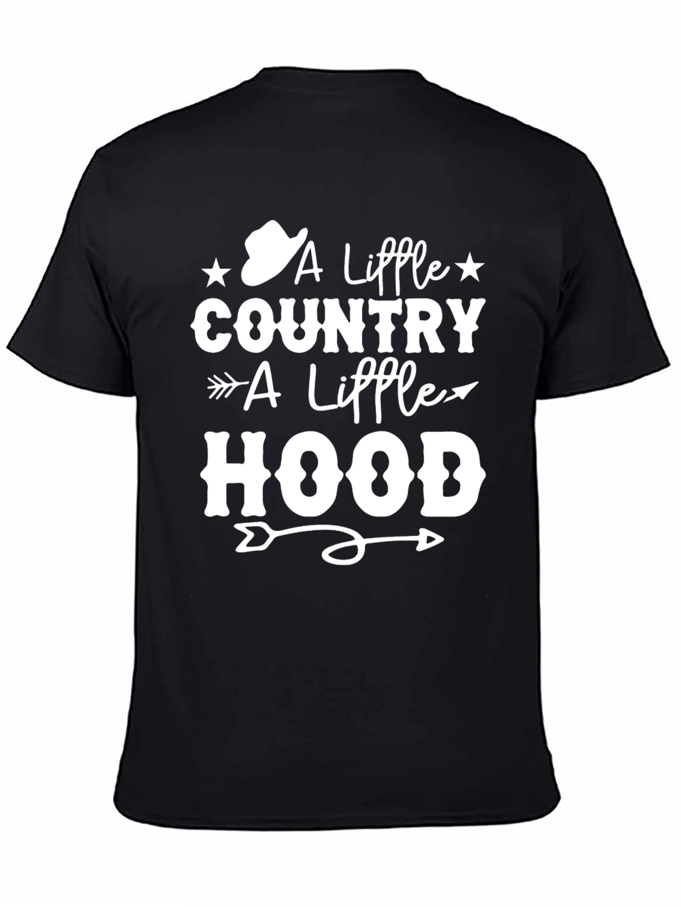 Country Hood T-Shirt Black Tee