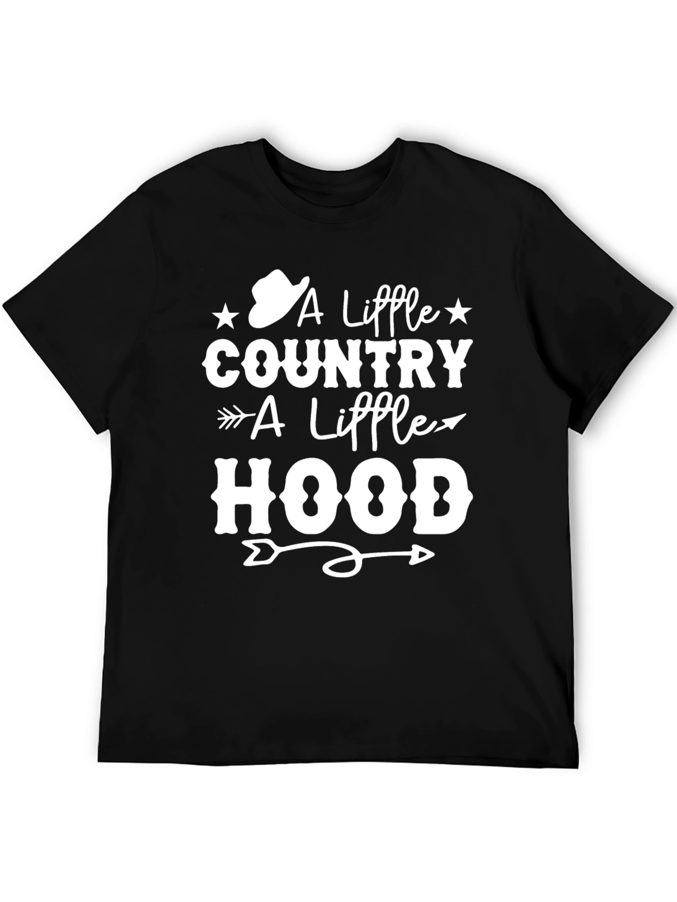 Country Hood T-Shirt Black Tee