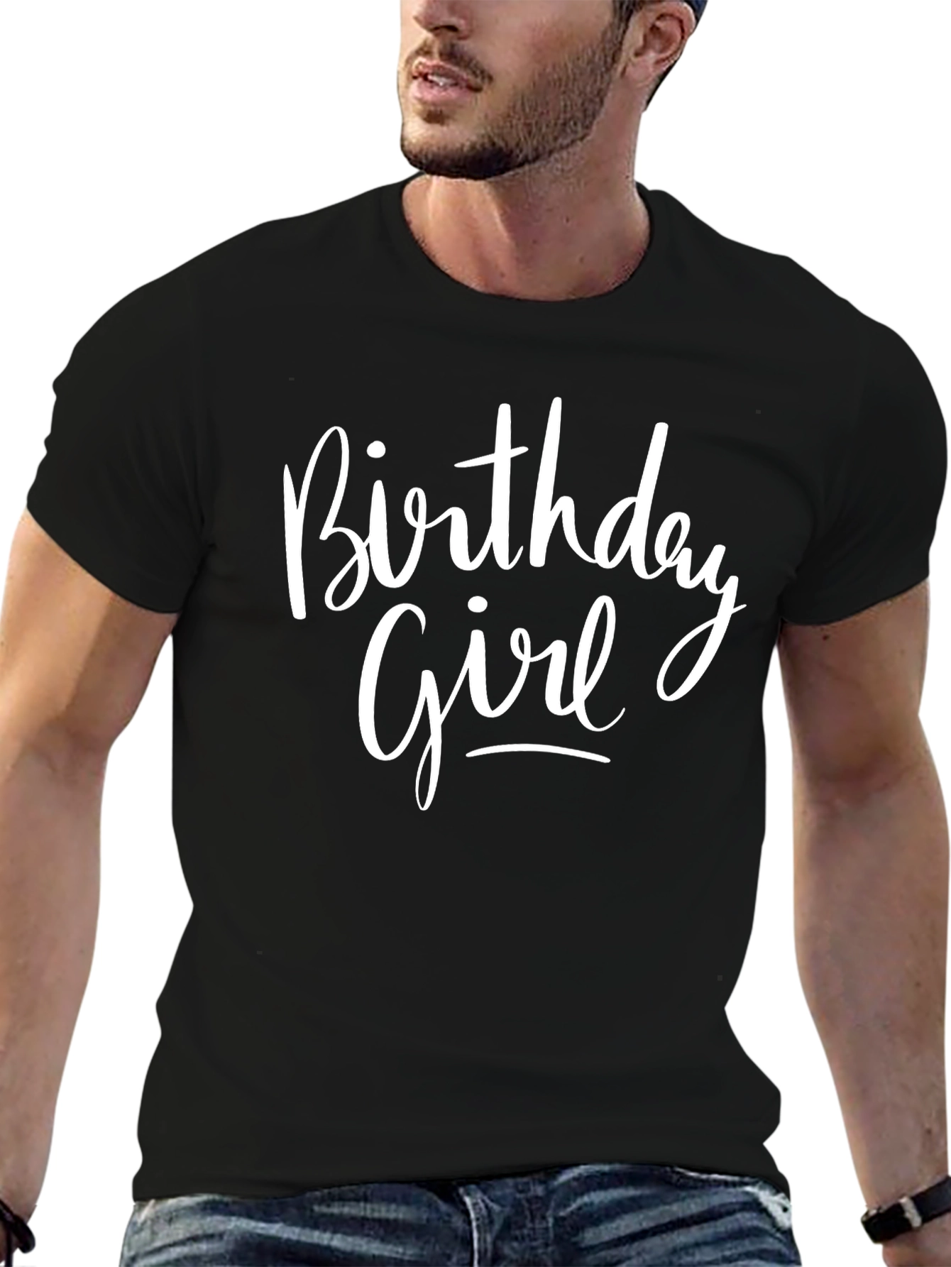 Birthday Girl Graphic Tee - Black Casual Top