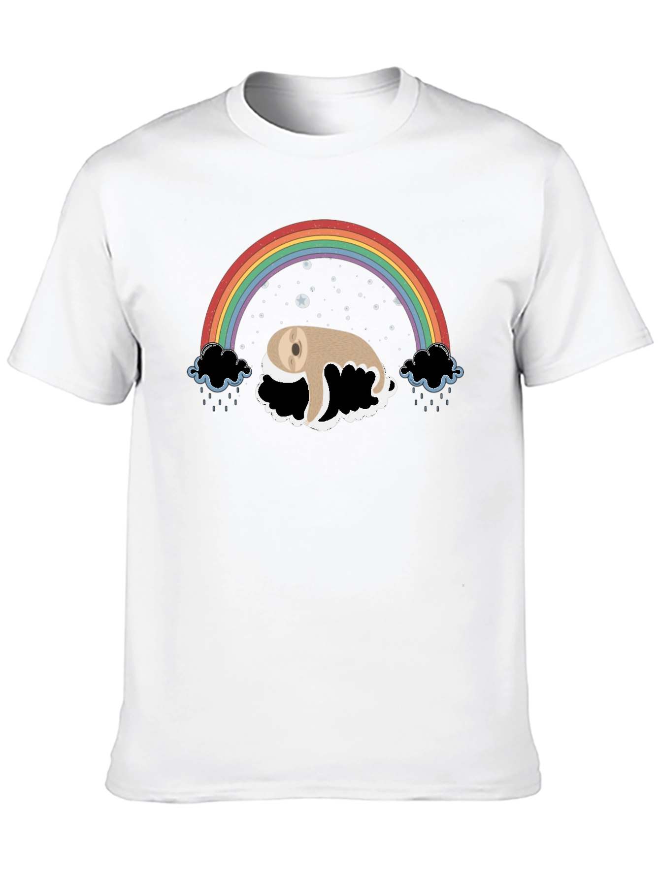 Rainbow Sloth Tee - Dreamy Graphic T-Shirt