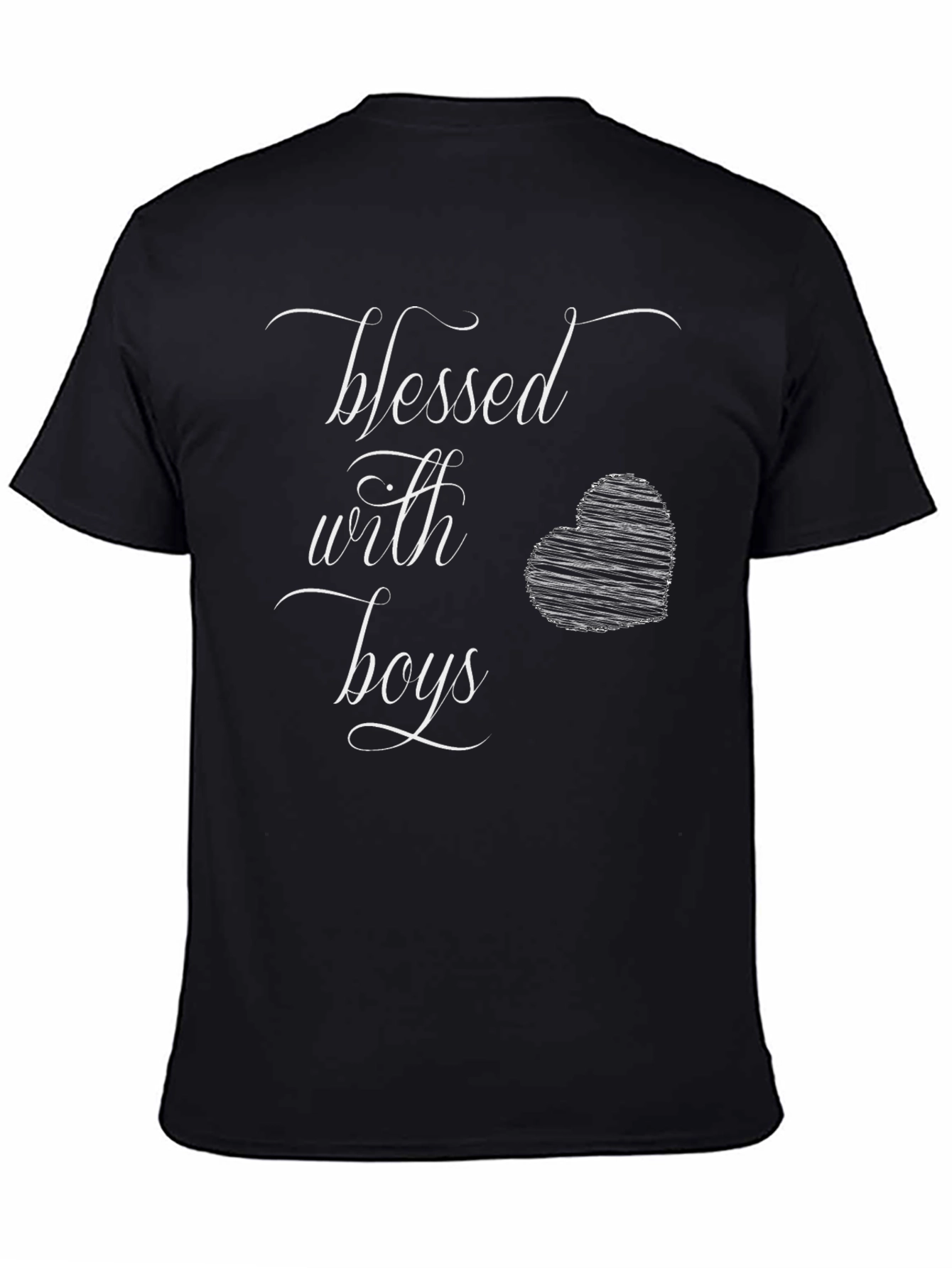 Blessed With Boys Graphic Tee - Black