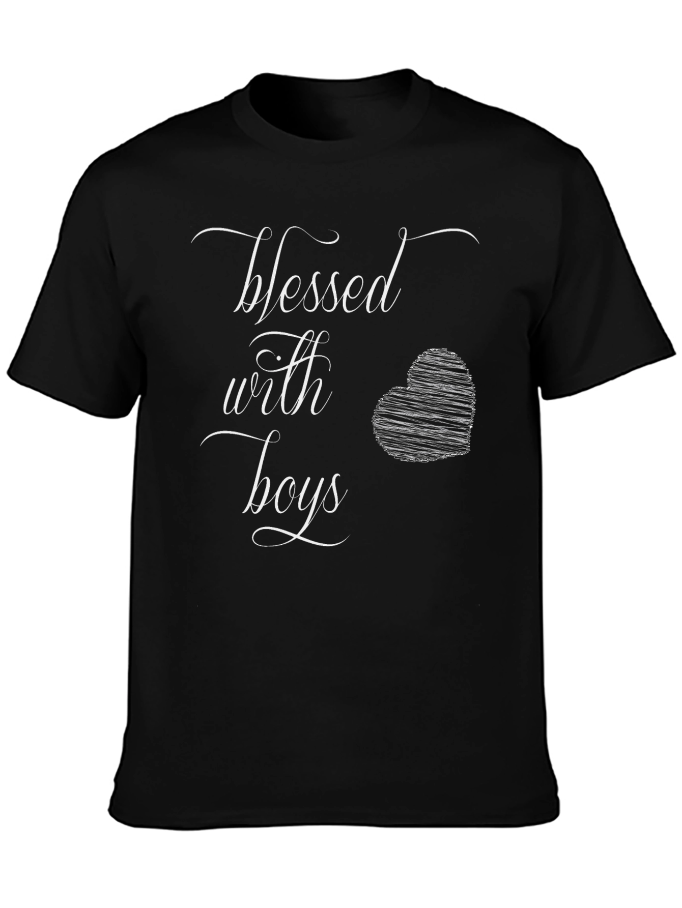Blessed With Boys Graphic Tee - Black