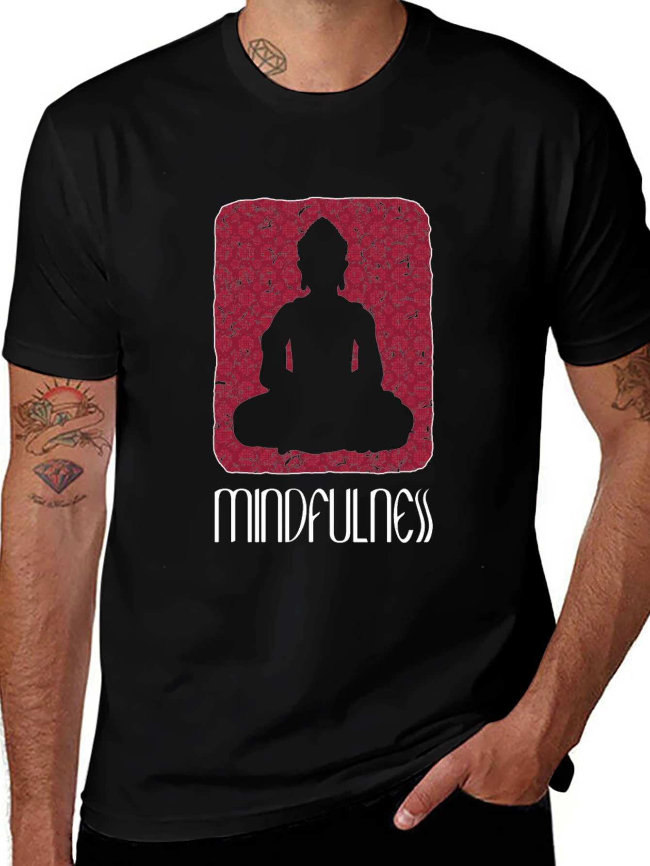 Mindfulness Buddha Graphic Tee - Relaxed Fit