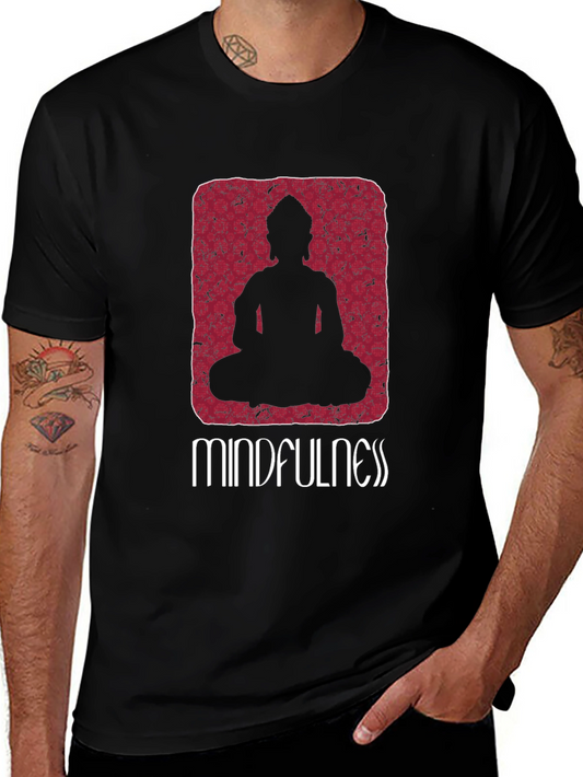 Mindfulness Buddha Graphic Tee - Relaxed Fit