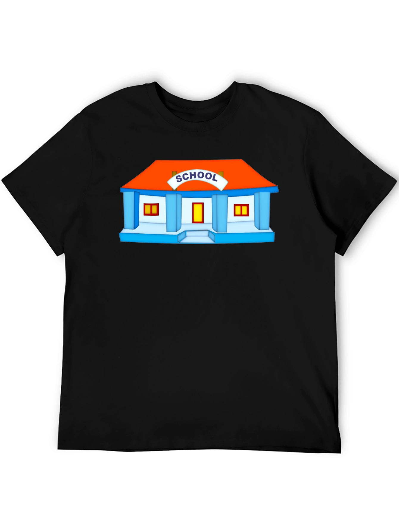 Schoolhouse Graphic Tee - Black Cotton T-Shirt