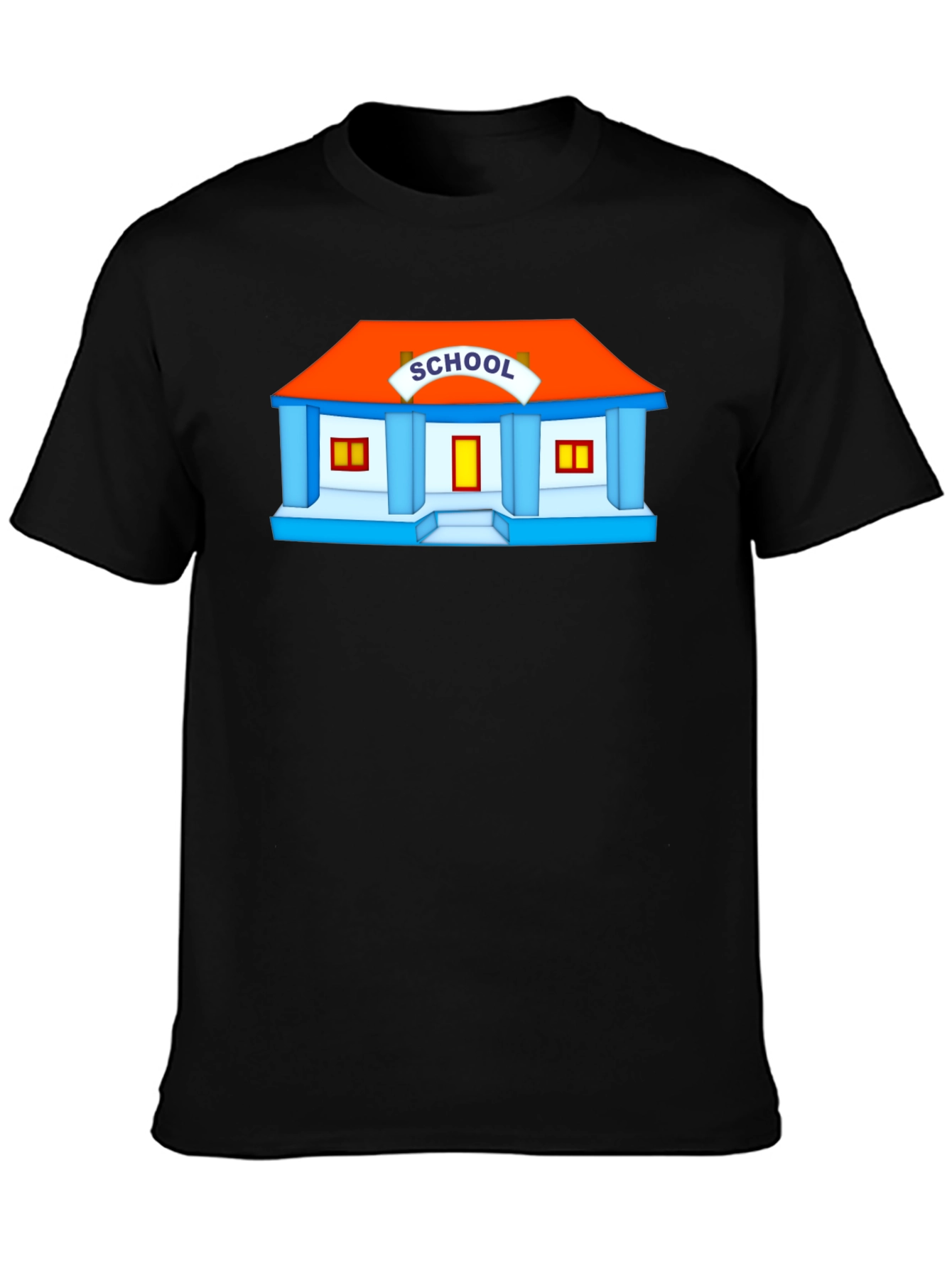 Schoolhouse Graphic Tee - Black Cotton T-Shirt