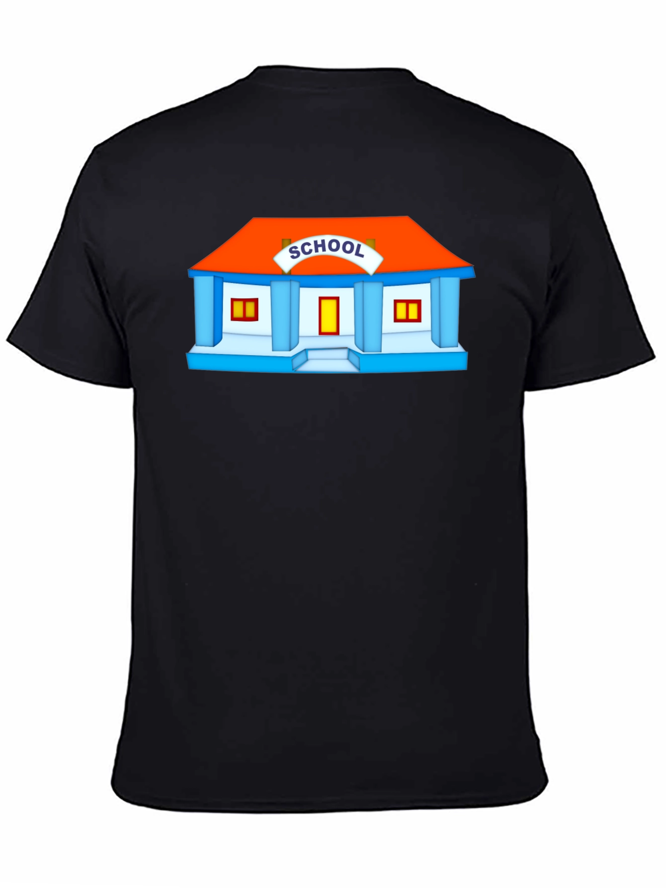 Schoolhouse Graphic Tee - Black Cotton T-Shirt