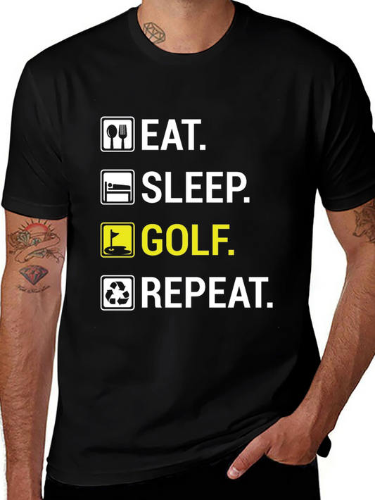 Eat Sleep Golf Repeat Funny T-Shirt